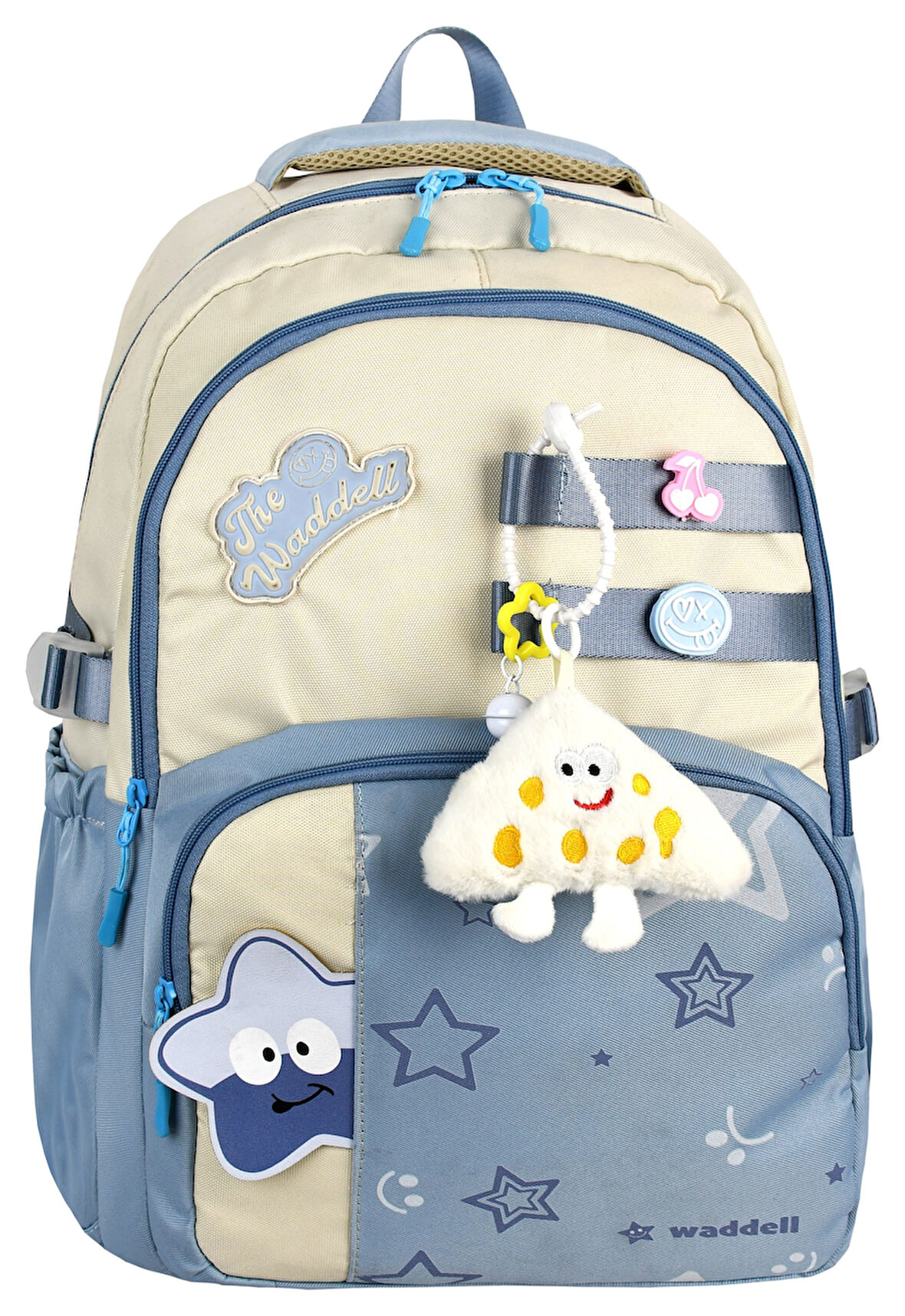 Waddell Lisanslı Twil Yıldız Desenli Günlük Sırt Çantası,Peluş Oyuncak Hediyeli Okul Sırt Çantası