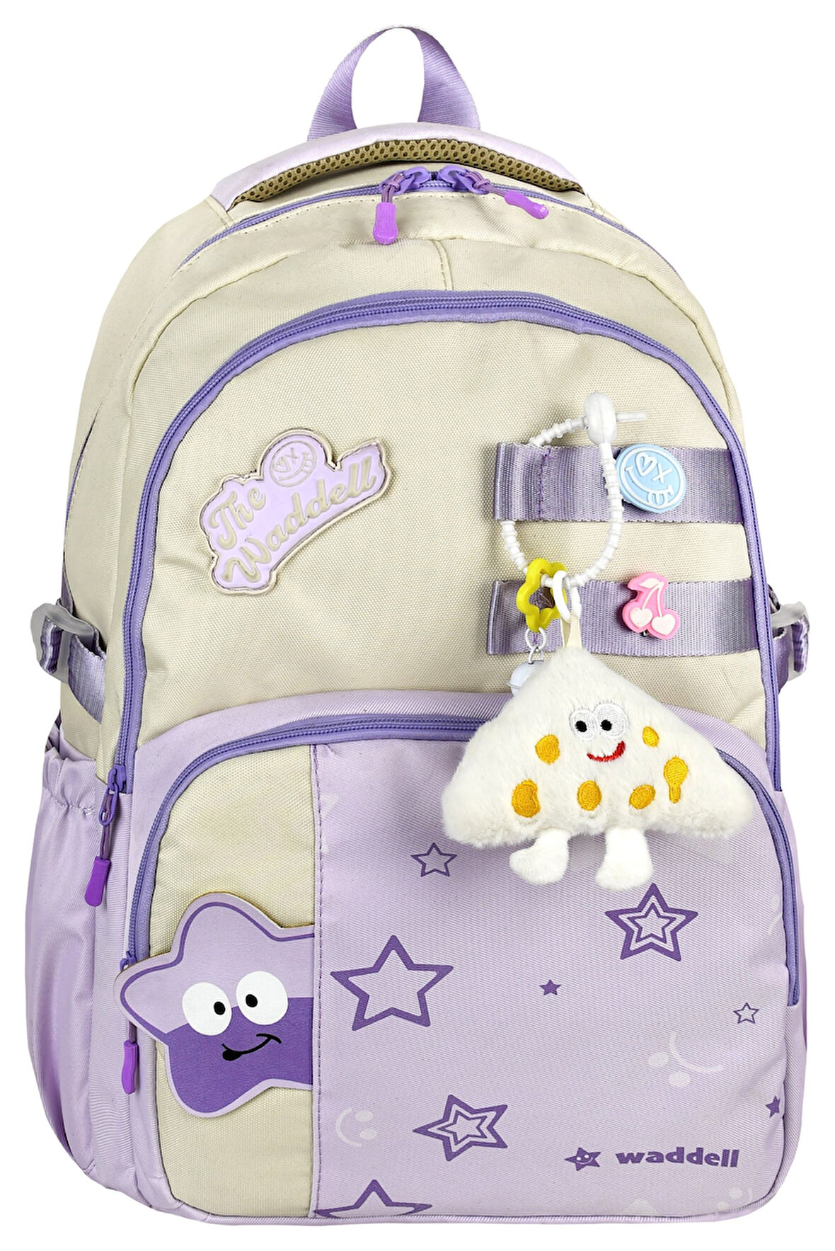 Waddell Lisanslı Twil Yıldız Desenli Günlük Sırt Çantası,Peluş Oyuncak Hediyeli Okul Sırt Çantası