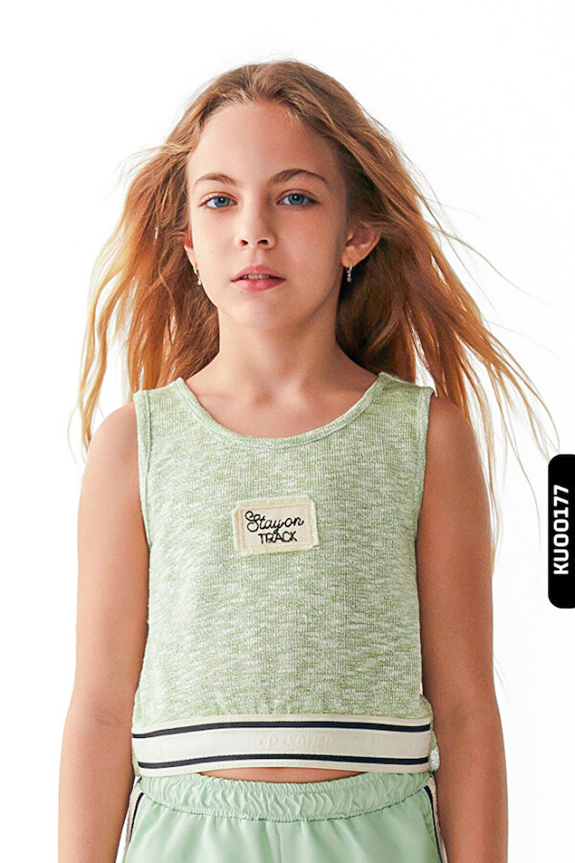 U Yakalı Askılı Kollu Lastik Belli Kız Çocuk Bluz 8-14 Yaş 36303