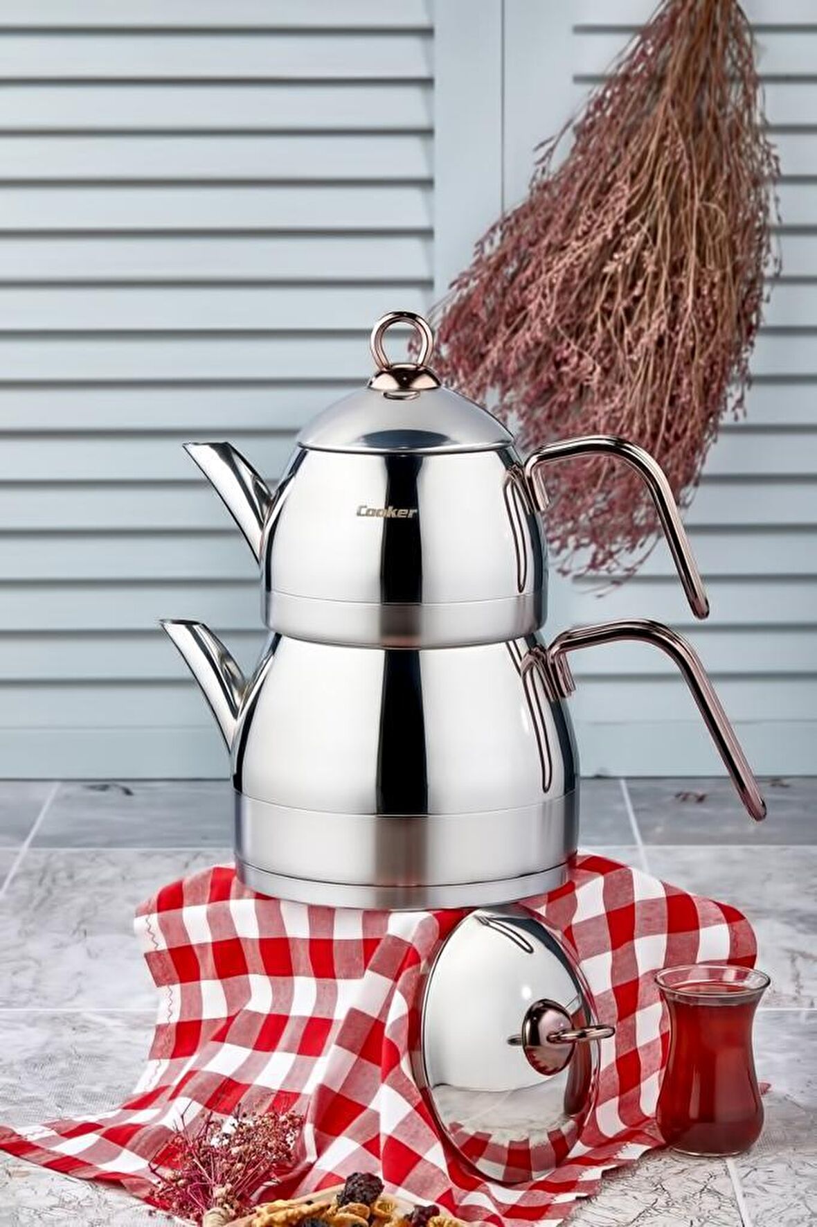 Cooker  Çelik Çaydanlık Aile Boy  Bakır CKR2916