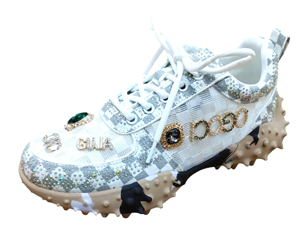 Guja 25y338-9 Kadın Taşlı Sneaker Ayakkabı Beyaz