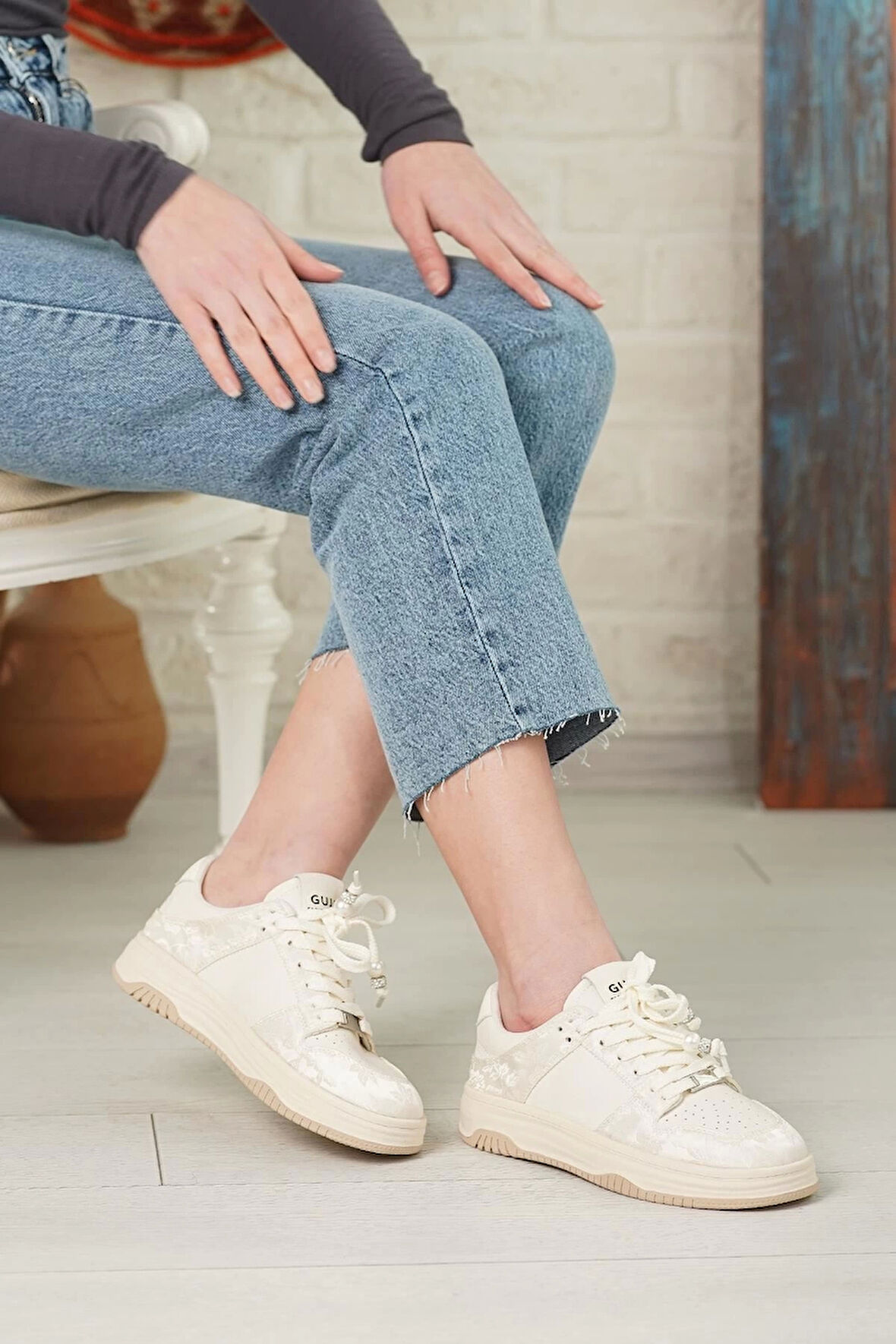 GUJA 25Y391 KADIN GÜNLÜK SPOR AYAKKABI BEJ