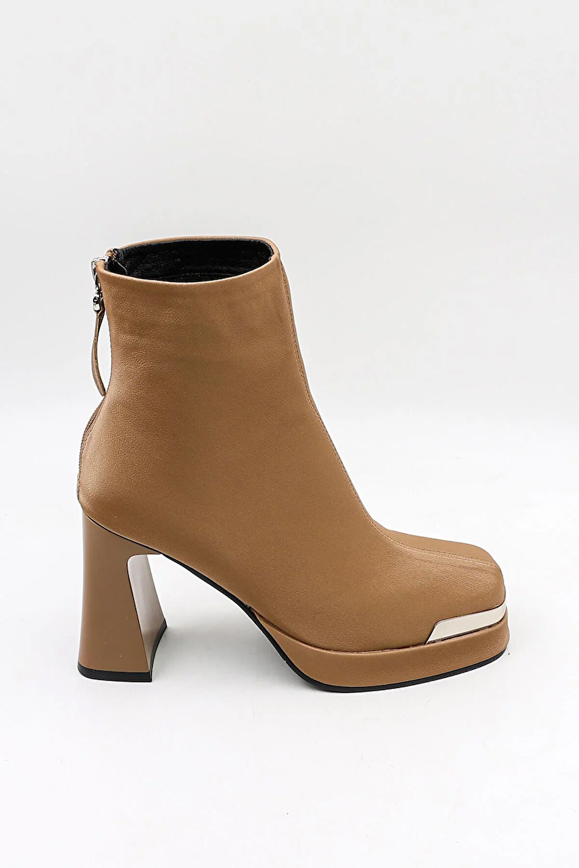Guja İthal Seri Platform Fermuarlı Kadın Bot 414 - Camel - 36