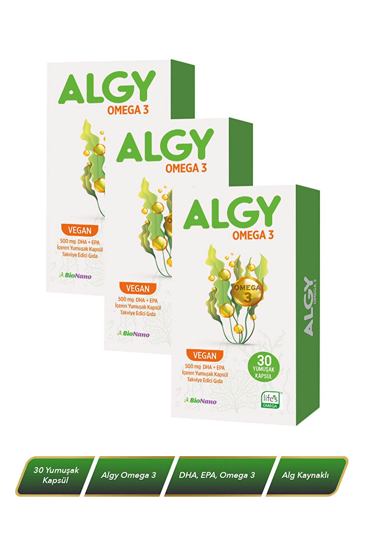 3 Kutu Algy Omega 3 Yüksek DHA