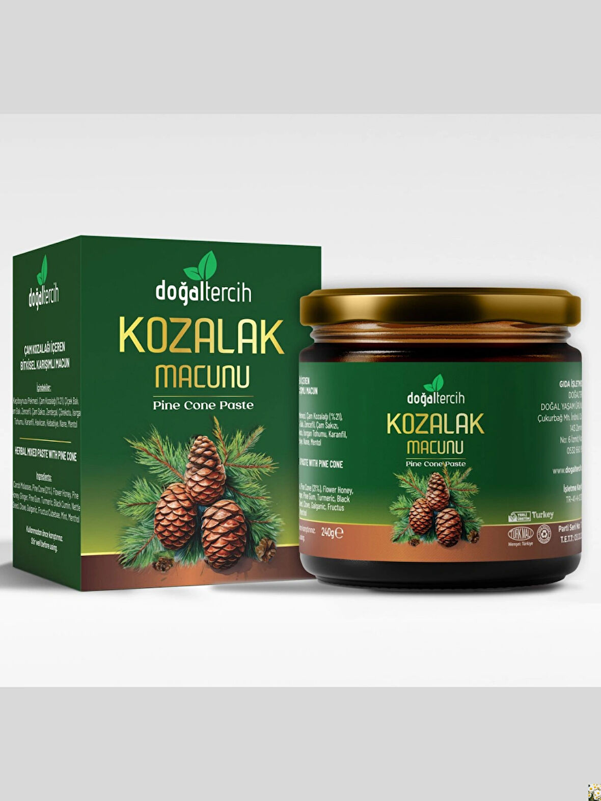Doğaltercih Doğaltercih Kozalak Macunu , Katkısız Doğal İçerikli Çam Kozalağı Macunu 240 gr
