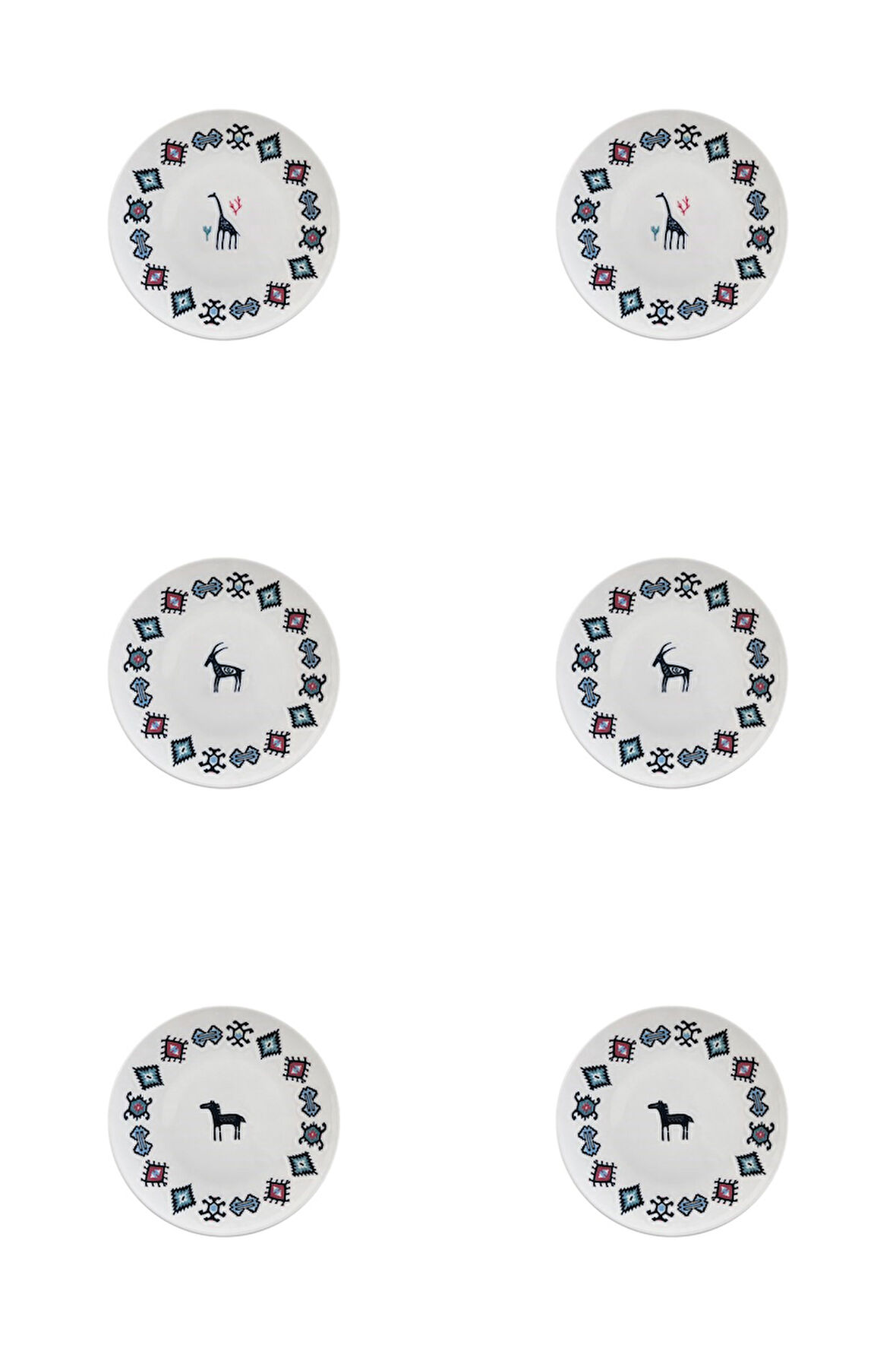 Porser Porselen Hitit Pasta Tabağı Takımı 21cm 6 Parça TVL6PSTPRS1234