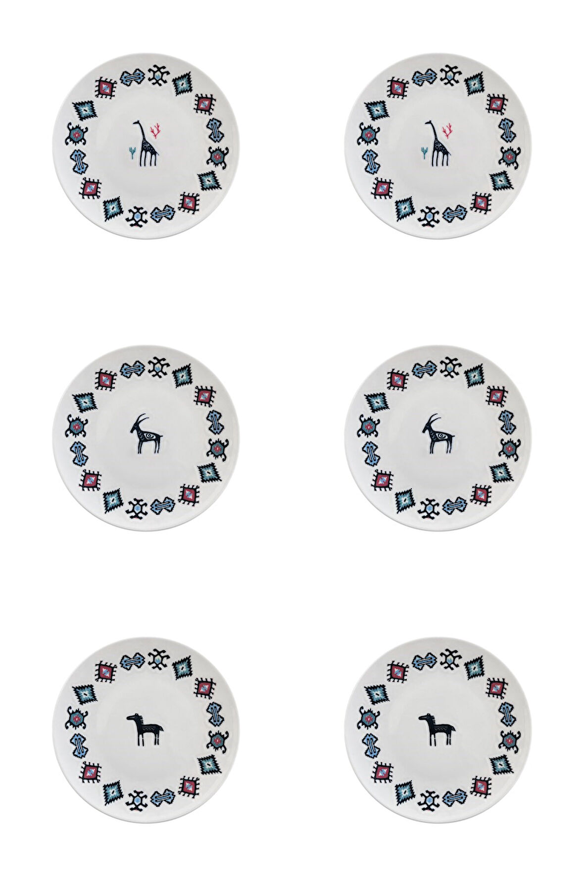 Porser Porselen Hitit Servis Tabağı Takımı 26cm 6 Parça TVL6SRVPRS1241