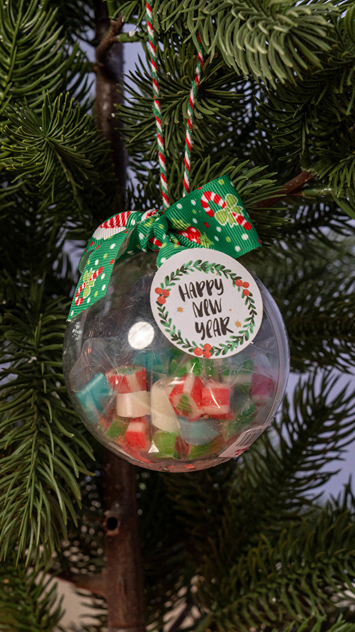 CandyZoo Küre Ağaç Süsü Şeker Yılbaşı 50g 1 Adet