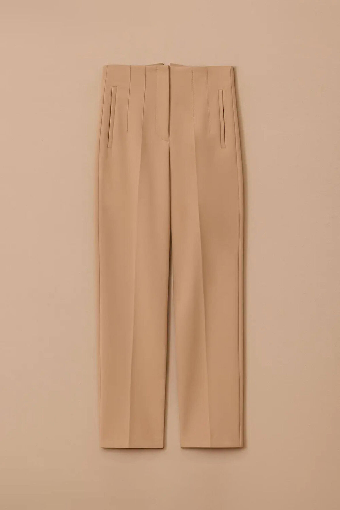 Kadın Betty Beli Pensli Bilek Boy Pantolon - Bej | 38