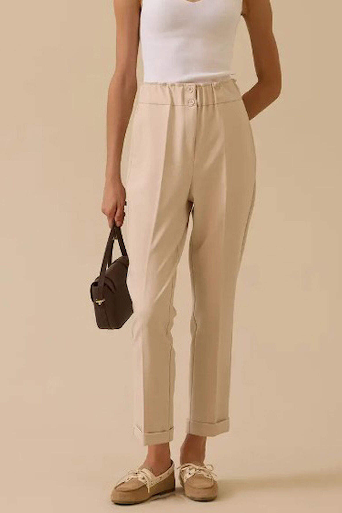 Kadın Lena Havuç Kesim Pantolon - Bej | 38
