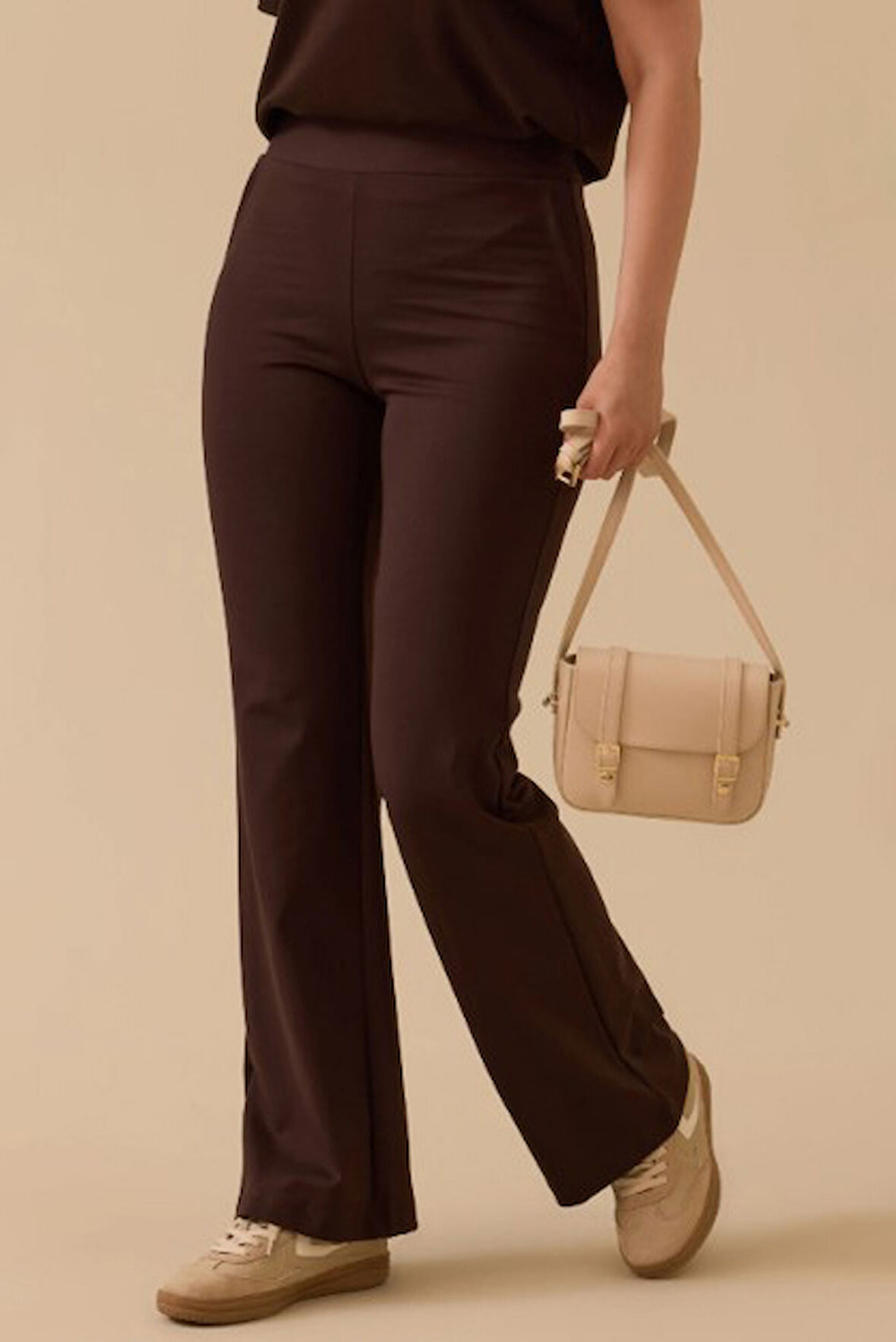 Kadın Dora İspanyol Tayt Pantolon - Kahverengi | 42