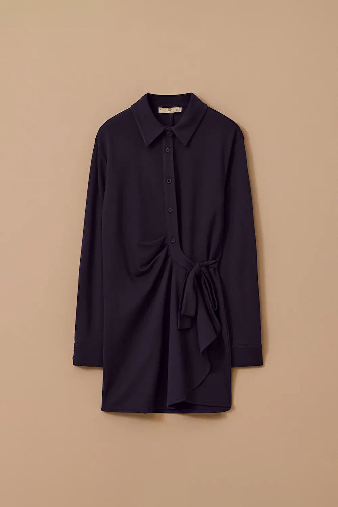 Kadın Bağlama Detaylı Tunik - Lacivert | M