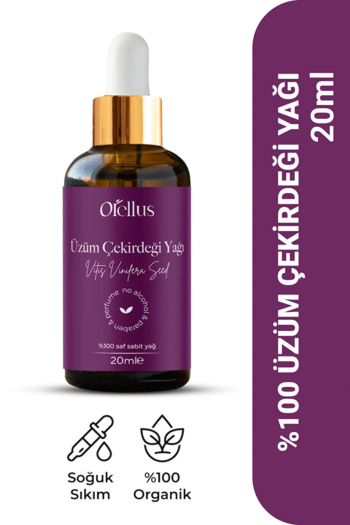 Üzüm Çekirdeği Yağı %100 Soğuk Press ve Doğal 20 ml