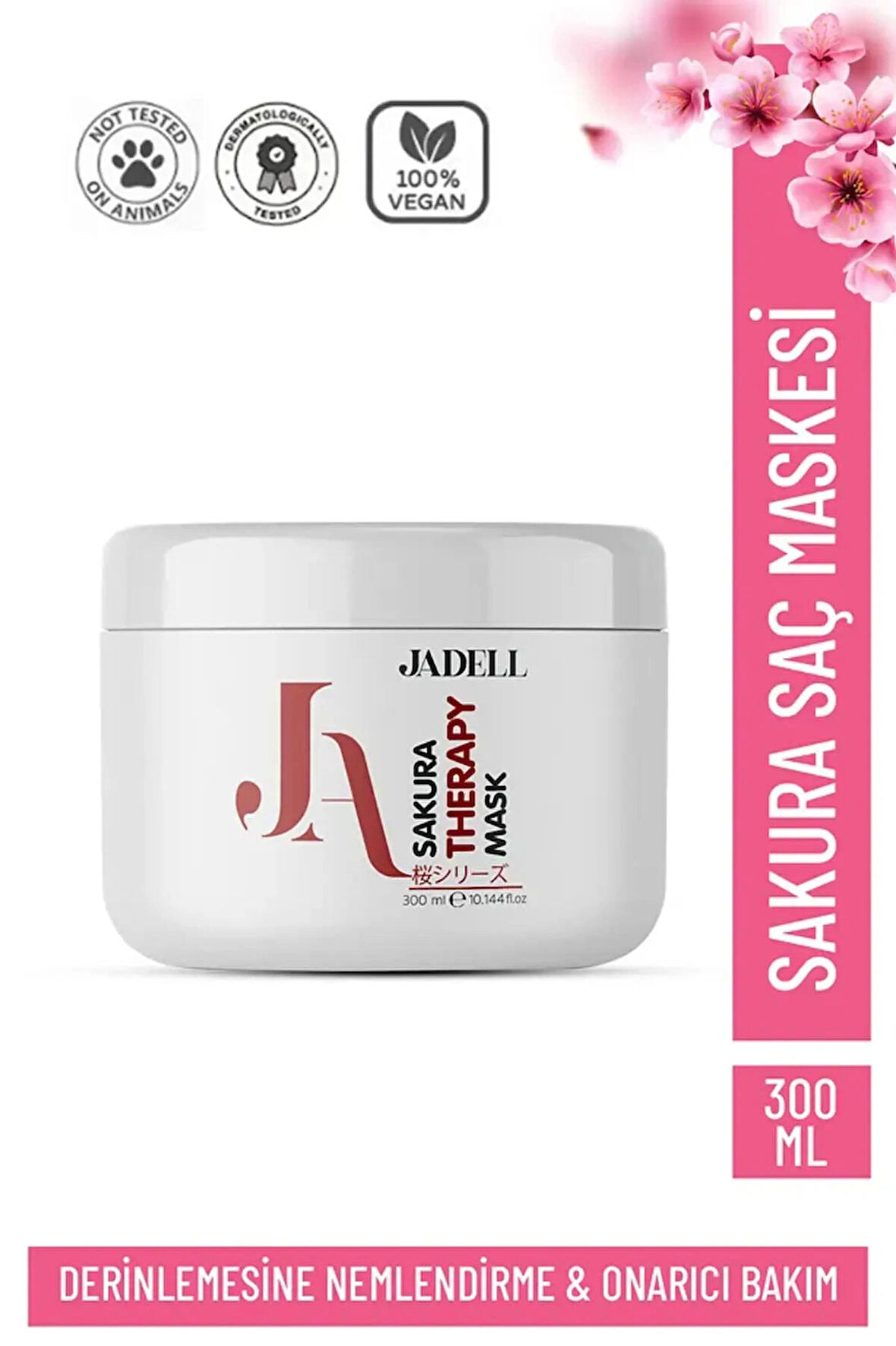 JADELL Sakura Therapy Boyalı Ve Hasar Görmüş Saçlar Için Yoğun Onarıcı Nemlendirici Bakım Intensive Repair Saç Bakım Maskesi 300 ML