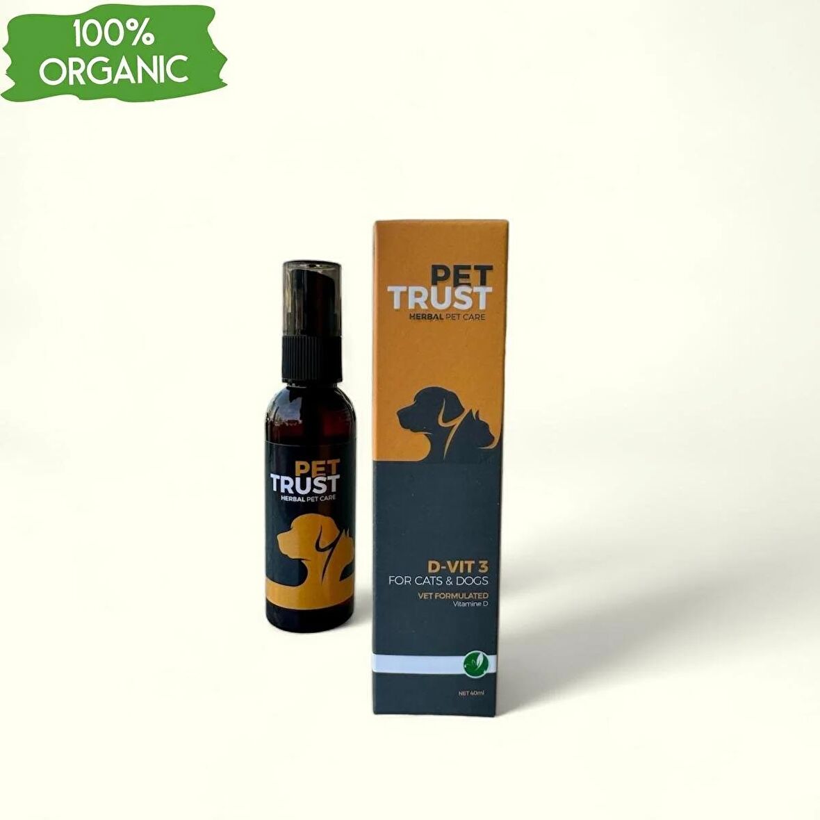 PetTrust Herbal Pet Care Kedi ve Köpekler için Organik Vitamin-D Takviyesi 40ml