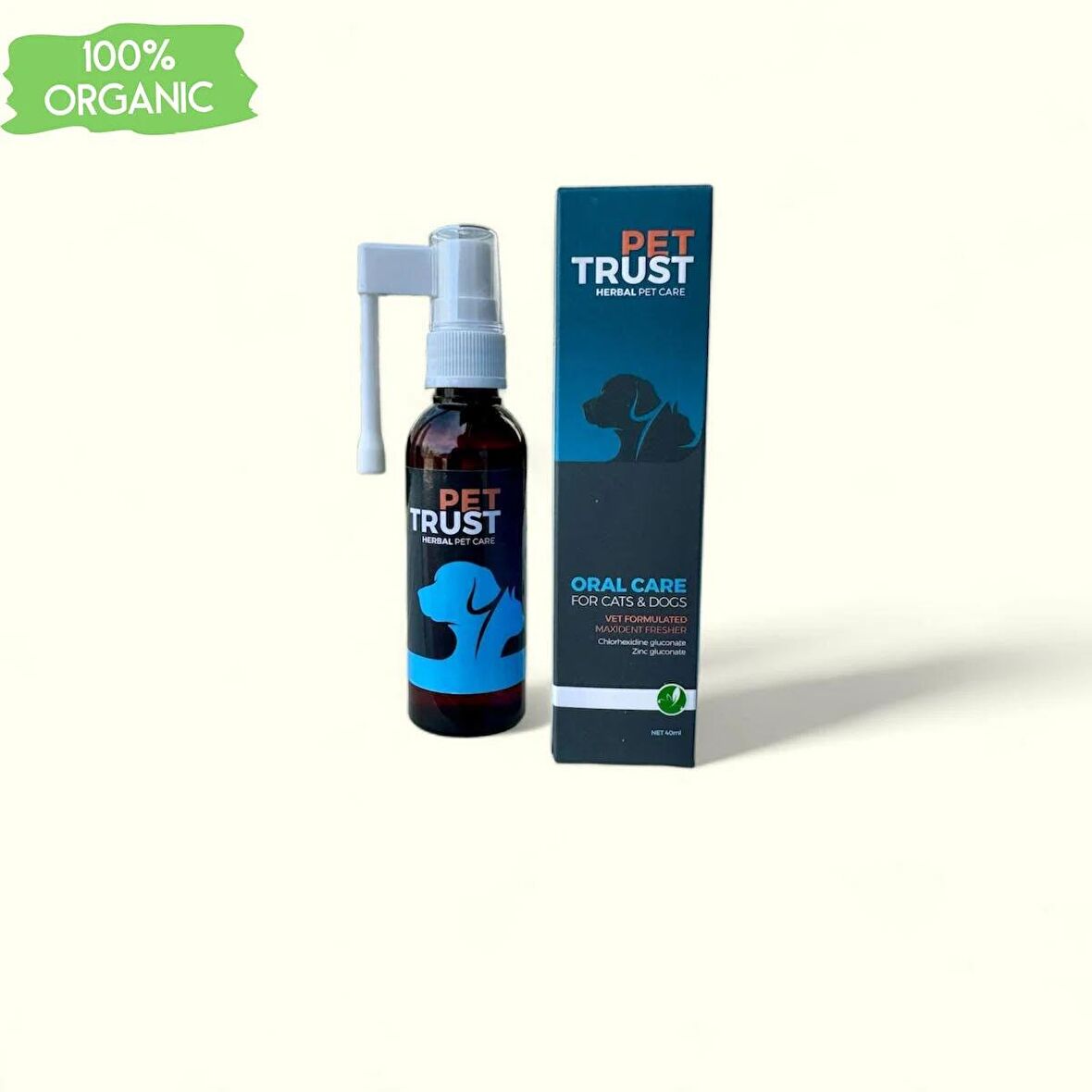 PetTrust Herbal Pet Care Kedi ve Köpekler için Organik Ağız Bakım Ürünü 40ml