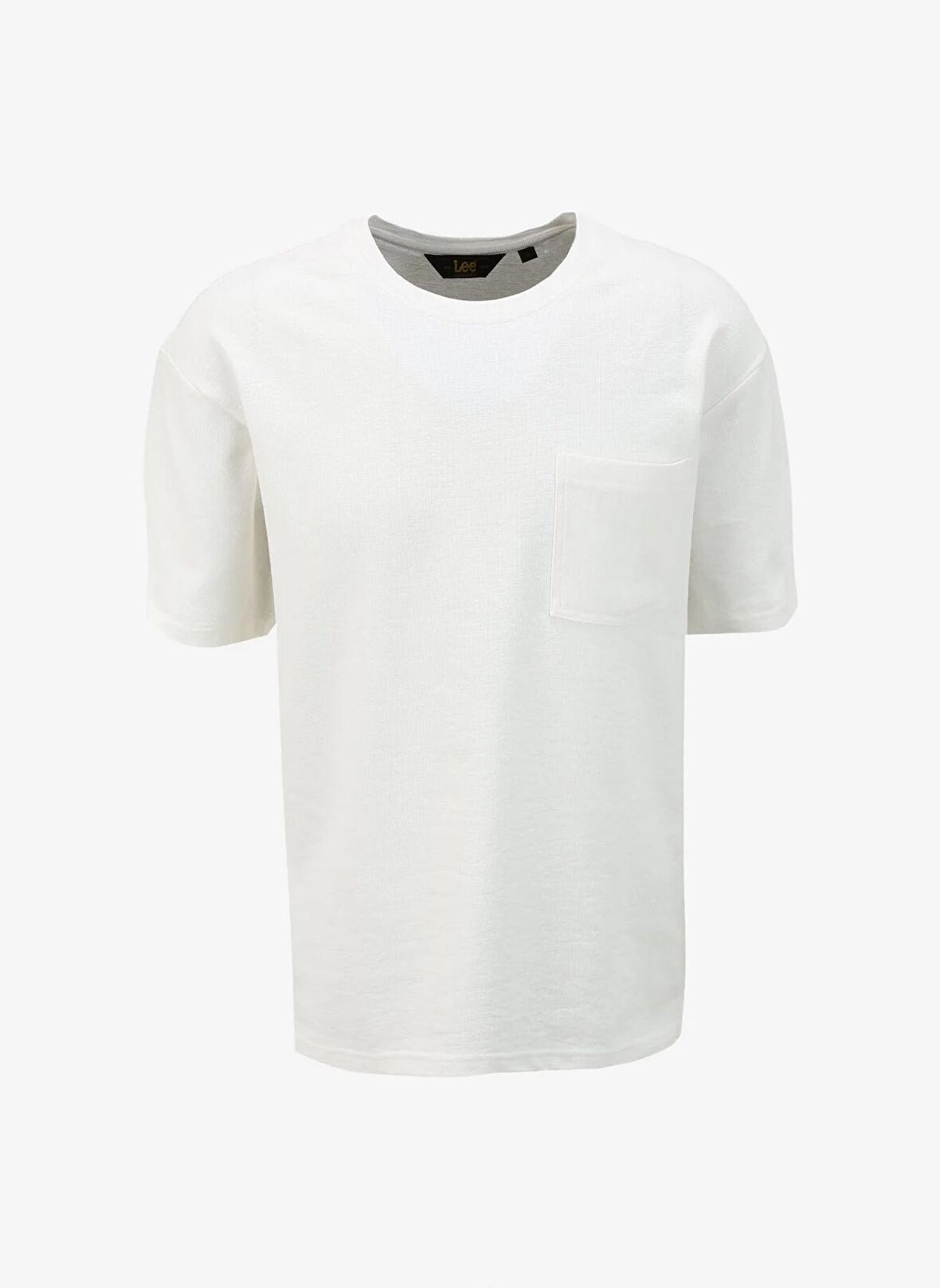 Lee Bisiklet Yaka Beyaz Erkek T-Shirt L241571100 Loose Fit T-shirt