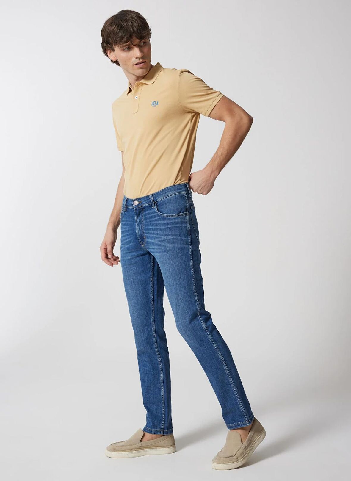 Wrangler Normal Bel Slim Fit Koyu Mavi Erkek Denim Pantolon W12S084W83 Texas Slim Jean Pantolon