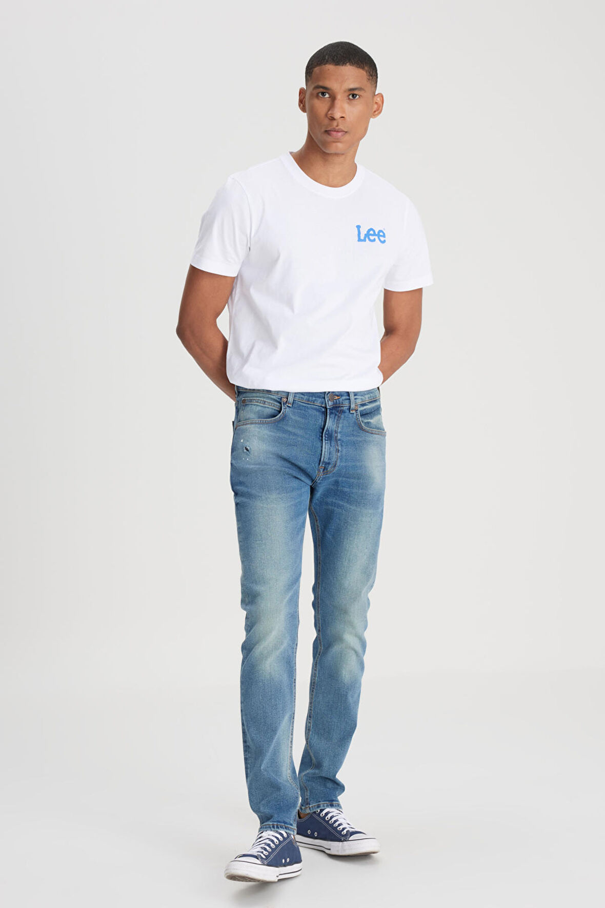 Slim Fit Dar Kesim Normal Bel Dar Paça Luke Mavi Jean Kot Pantolon