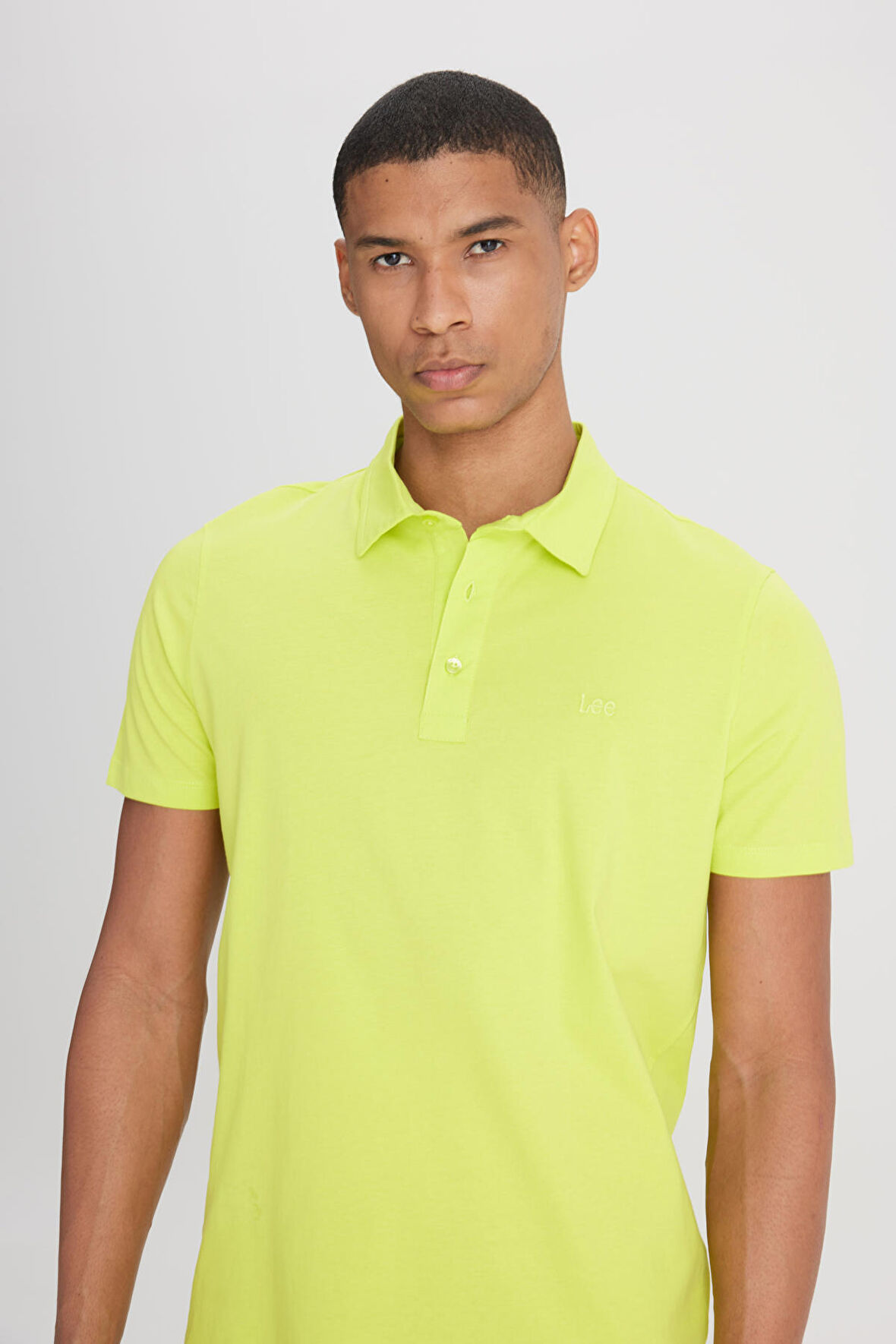 Regular Fit Normal Kesim Polo Yaka %100 Pamuk Sarı Tişört