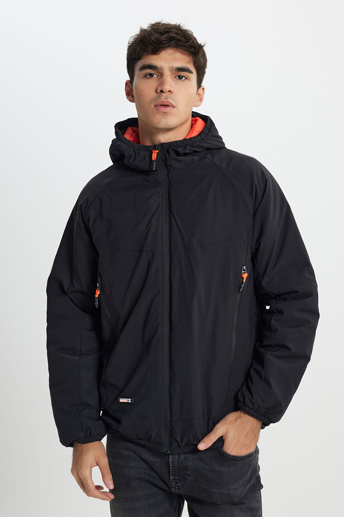 Regular Fit Normal Kesim Fermuarlı Siyah Ceket