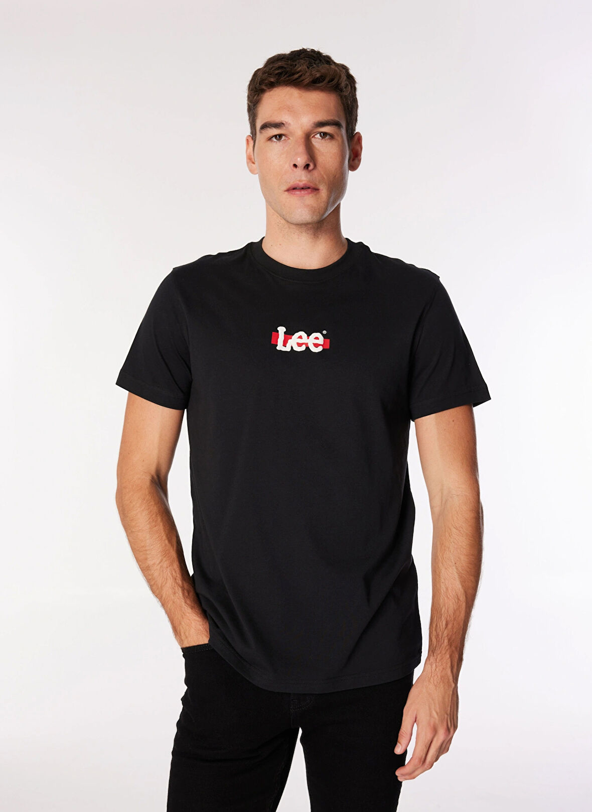 Lee Bisiklet Yaka Siyah Erkek T-Shirt L241521001 Siyah T-Shirt