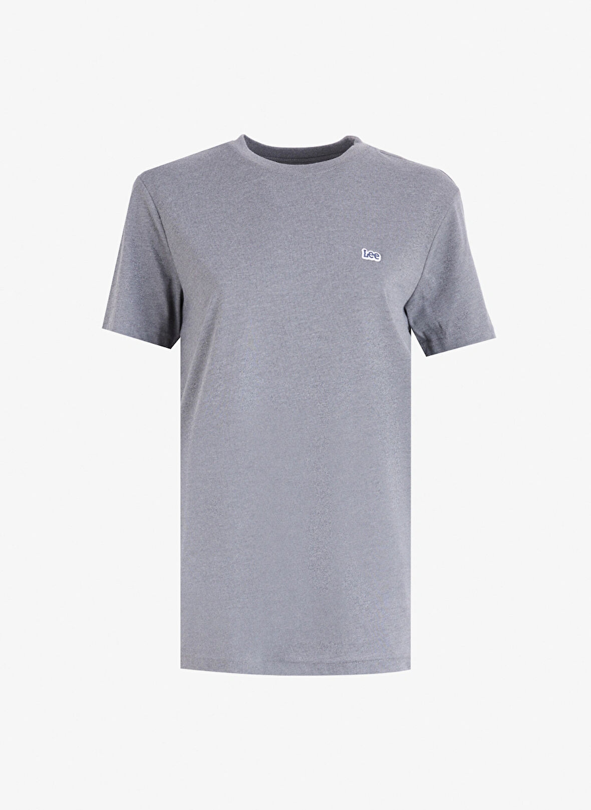 Lee Bisiklet Yaka Gri Erkek T-Shirt L242540B86 Gri Regular Logo Tshirt