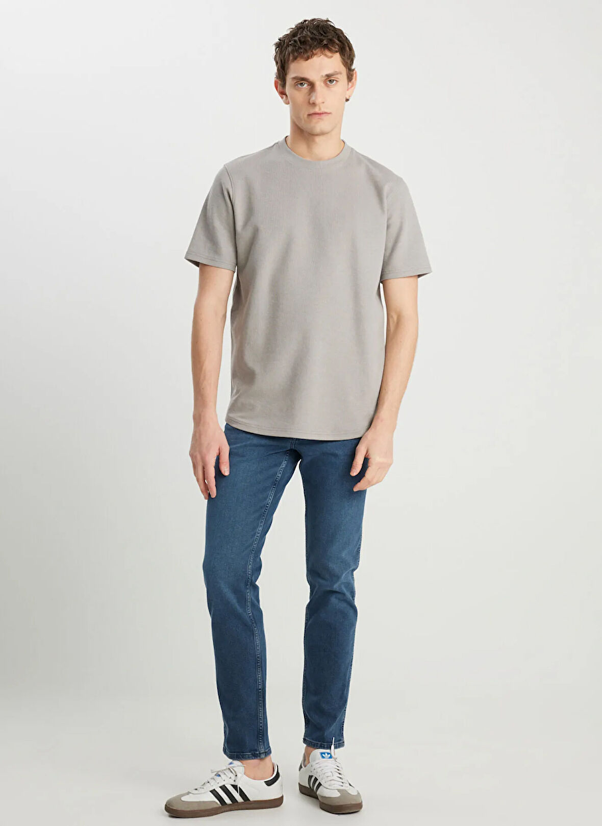 Wrangler Bisiklet Yaka Gri Erkek T-Shirt W2510718035 Gri T-Shirt