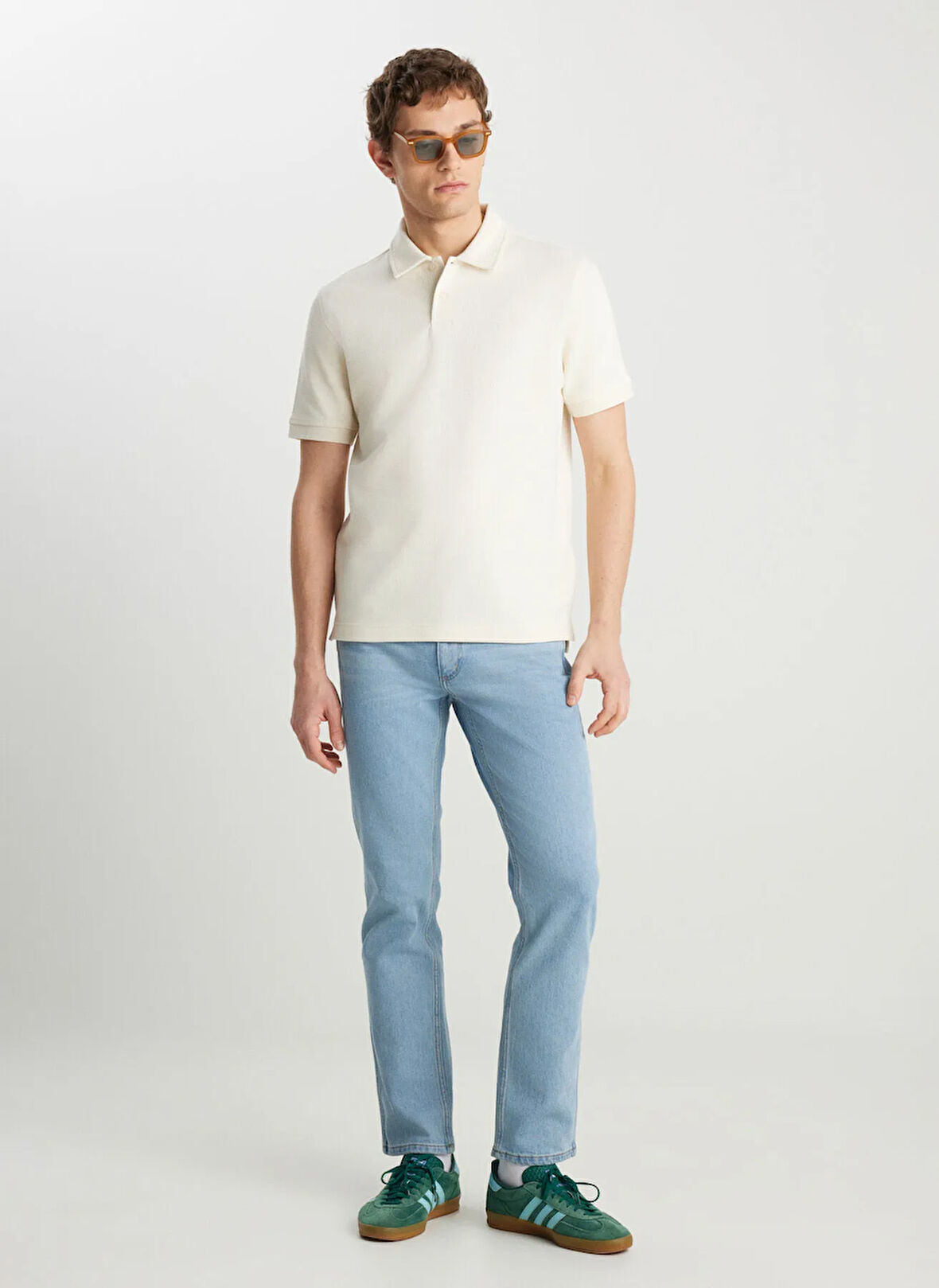 Wrangler Ekru Erkek Regular Fit Polo T-Shirt W2510720104