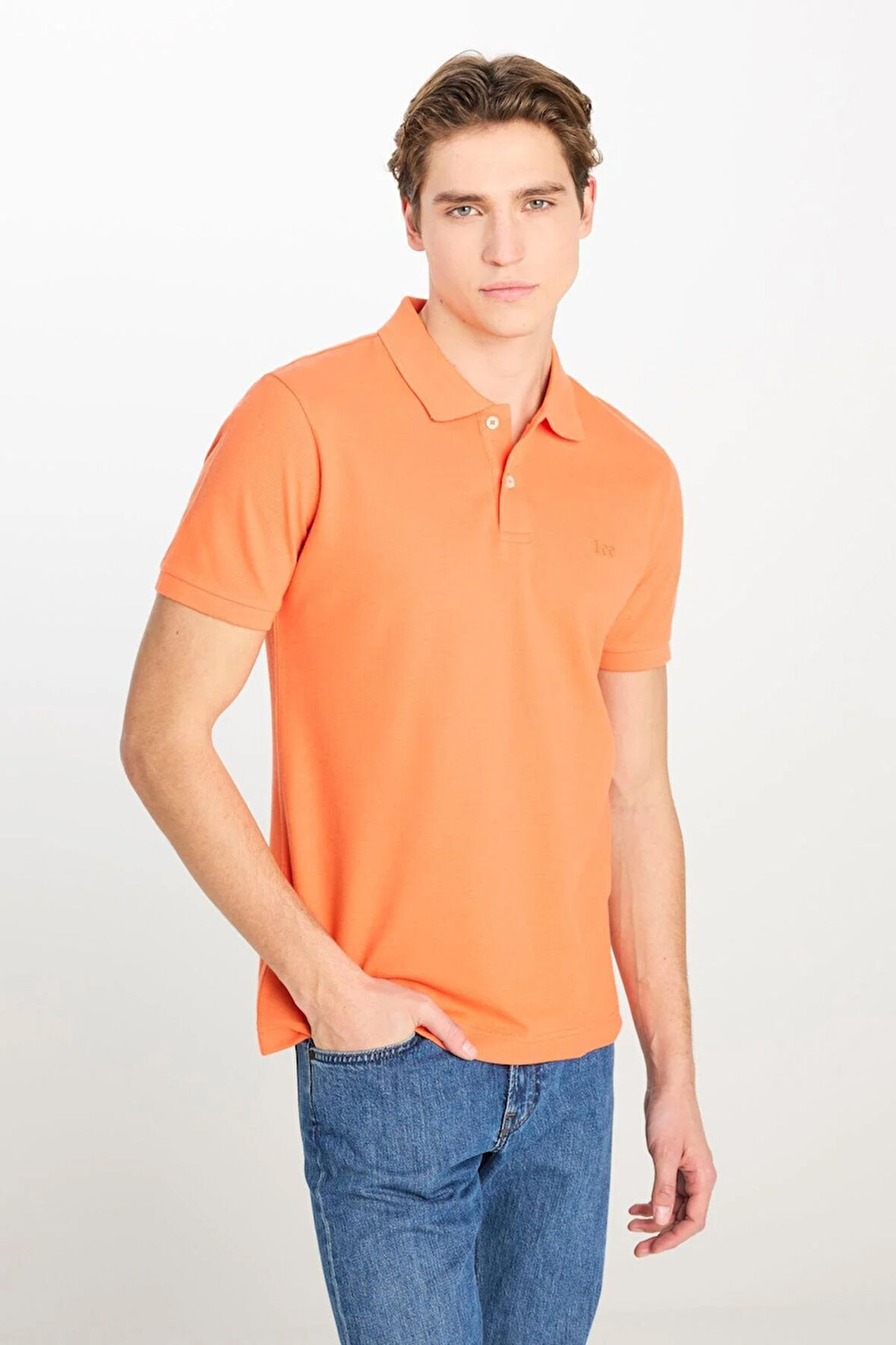 Erkek Regular Fit Polo T-shirt Orange