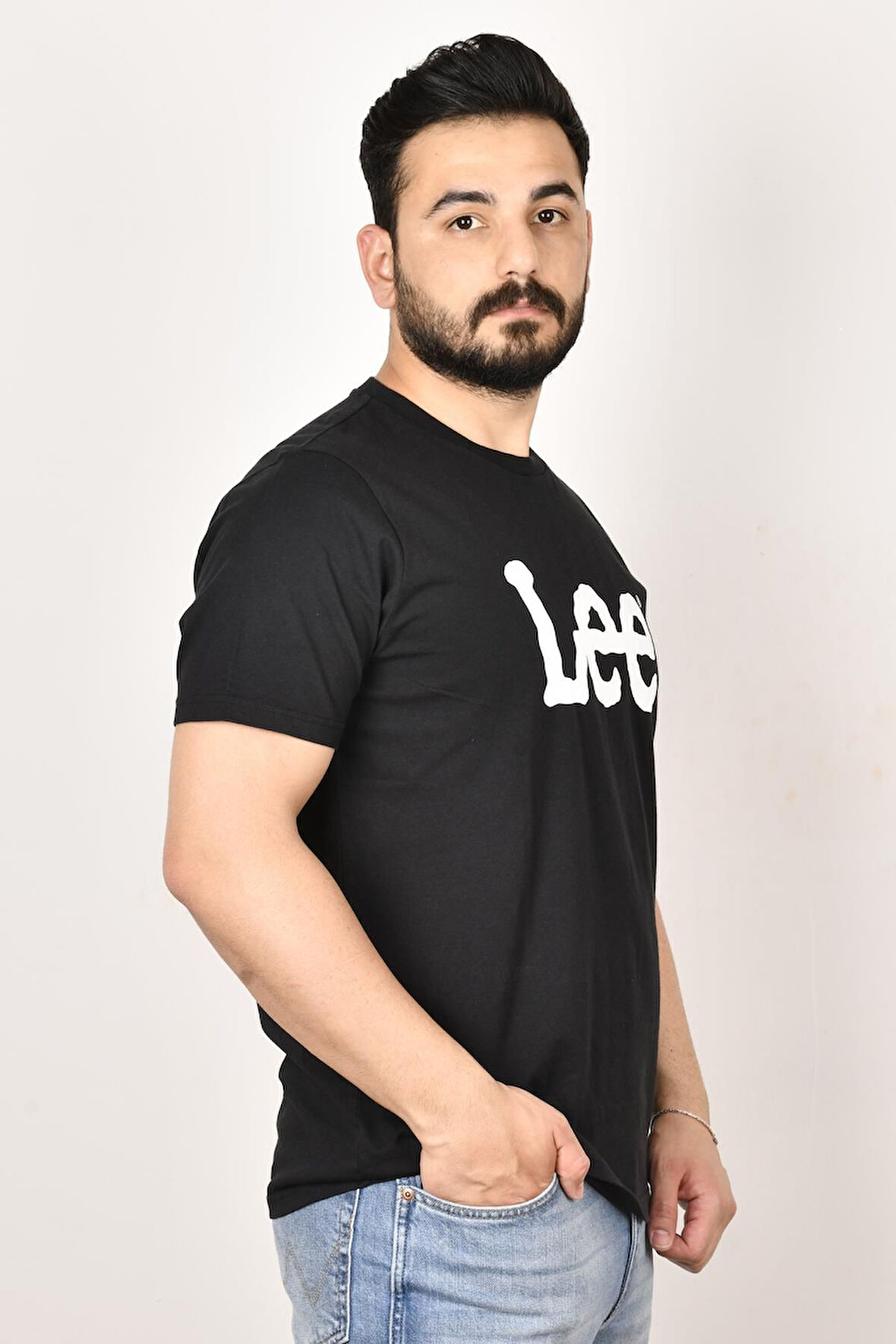 Lee Erkek Siyah Yuvarlak Yaka Tişört ML65QAI001