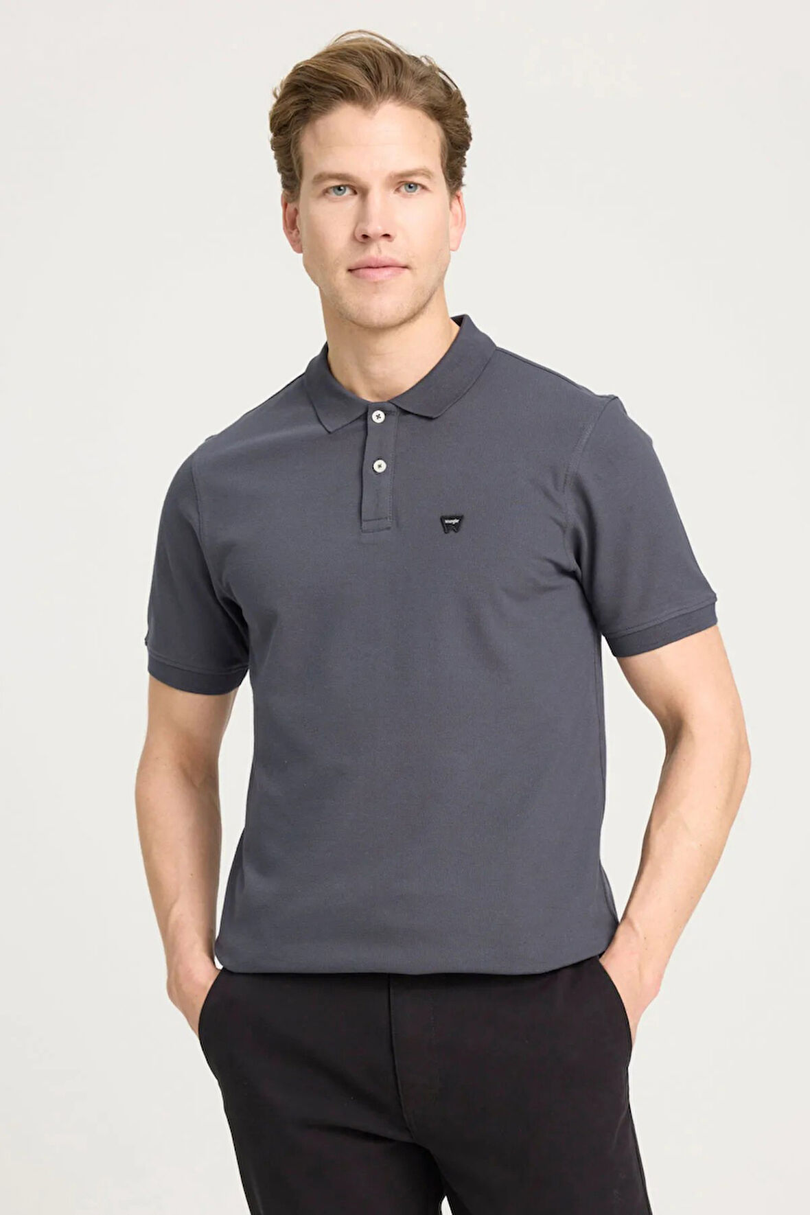 Wrangler Erkek Regular Fit Polo Antrasit Erkek Kısa Kol T-Shirt