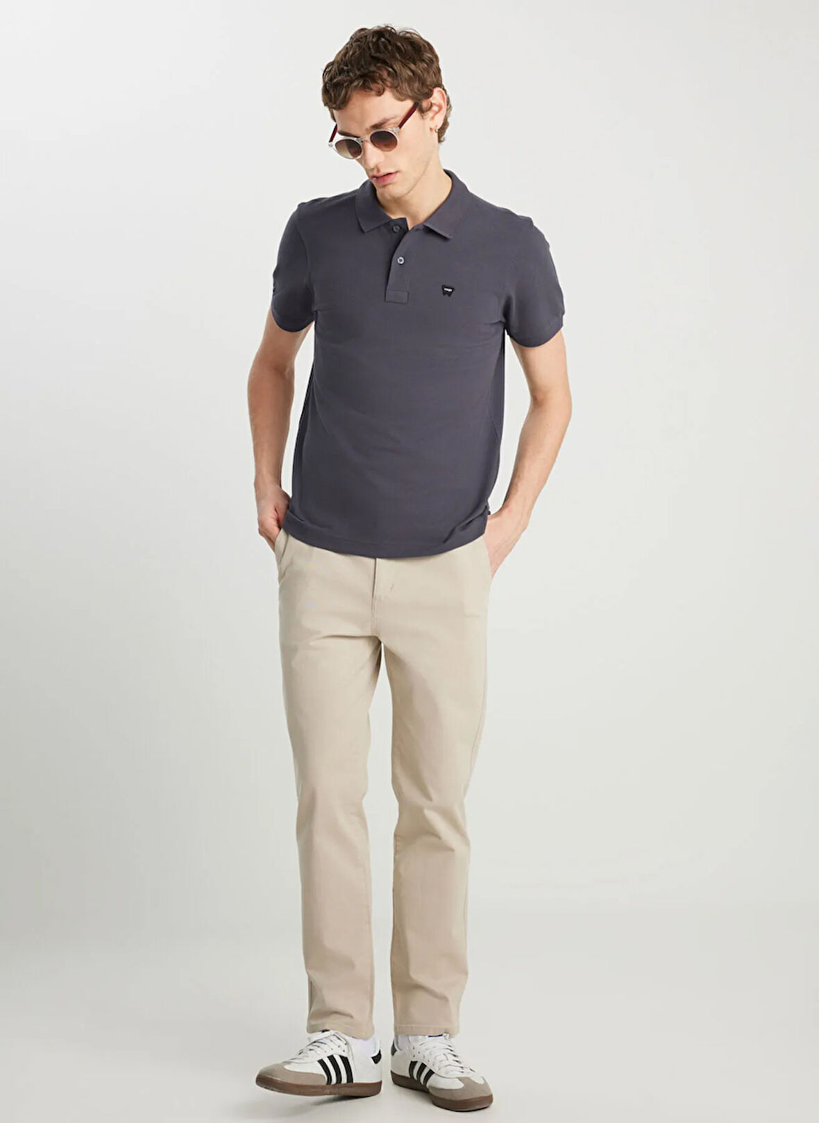 Wrangler Antrasit Erkek Polo T-Shirt MW7D5K4XX2T003 Erkek Regular Polo