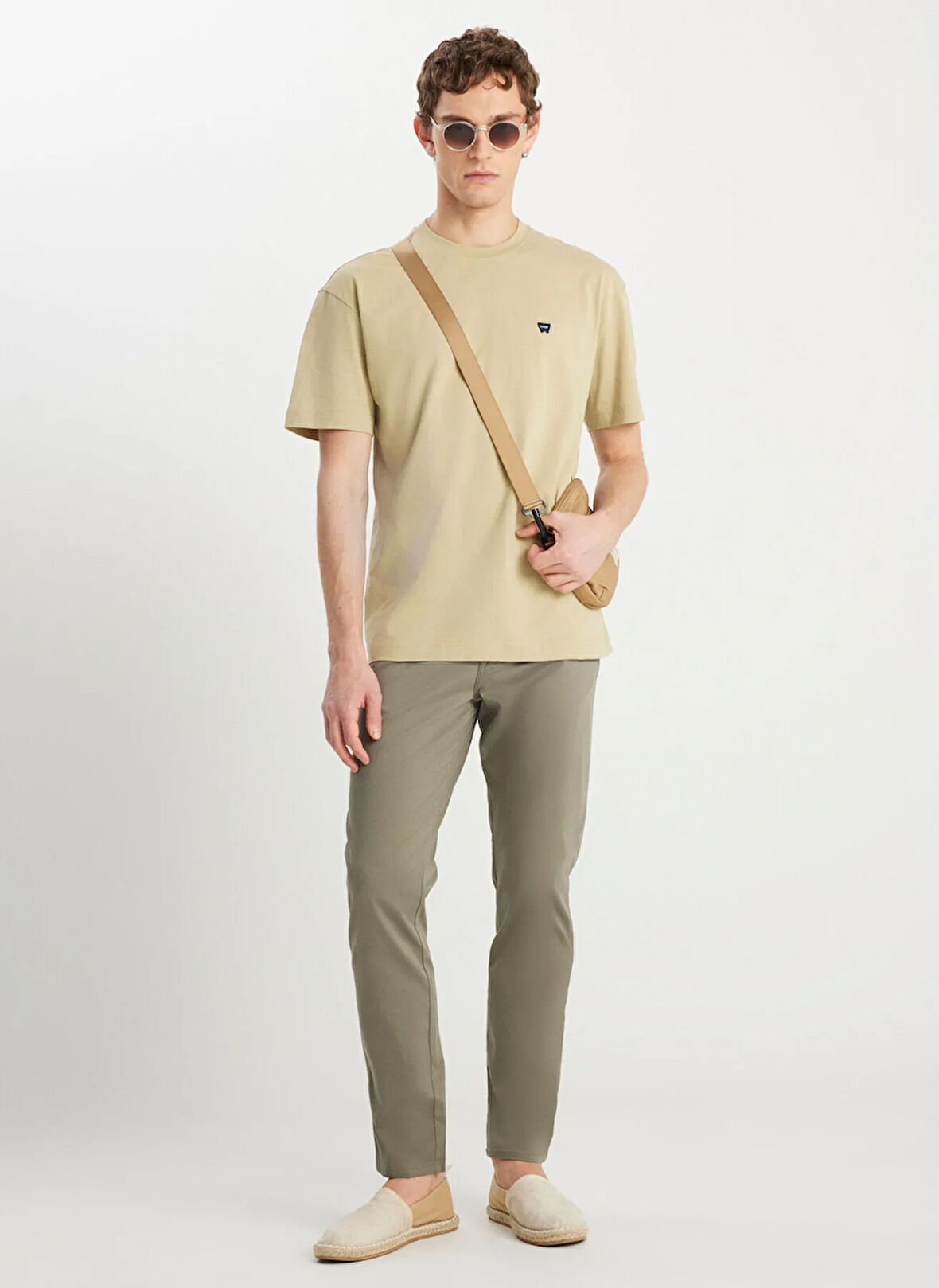 Wrangler Bisiklet Yaka Mint Erkek T-Shirt MW7NM203877303 Relaxed Fit Small