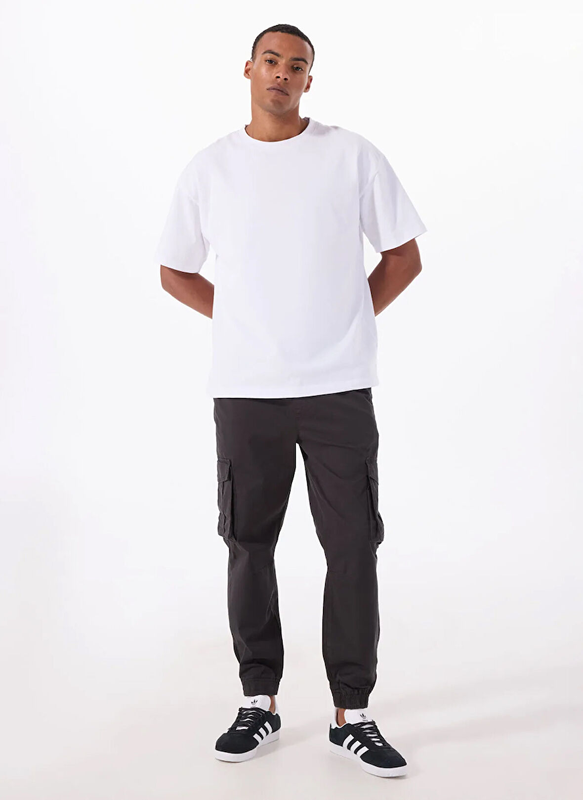 Lee Lastikli Bel Lastikli Paça Antrasit Erkek Pantolon L2510563JA Kargo Jogger Pantolon