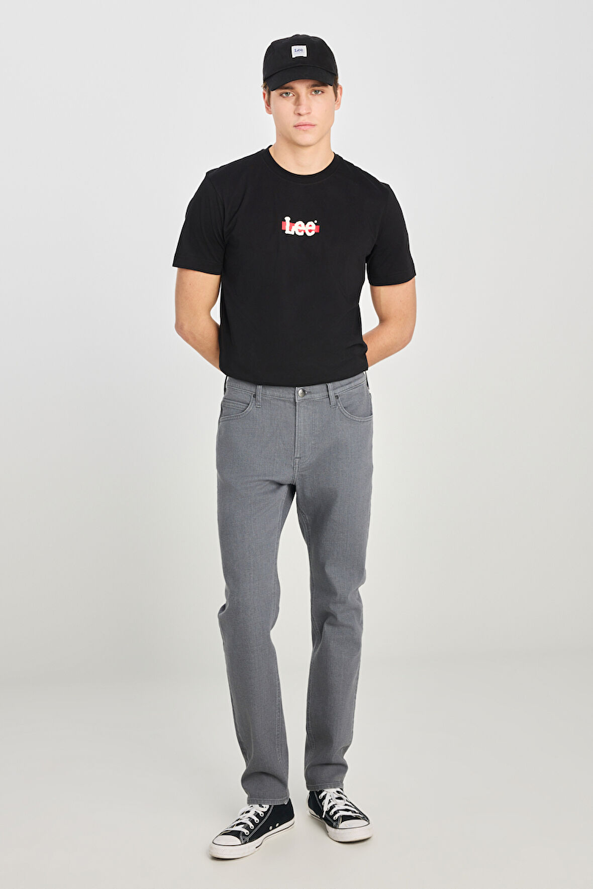 Rider Slim Fit Dar Kesim Normal Bel Gri Pamuklu Esnek Denim Pantolon