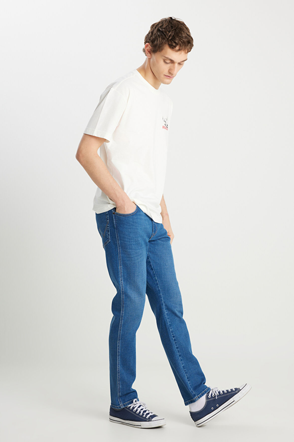Texas Slim Fit Dar Kesim Normal Bel Dar Paça Açık Mavi Pamuklu Esnek Denim Pantolon
