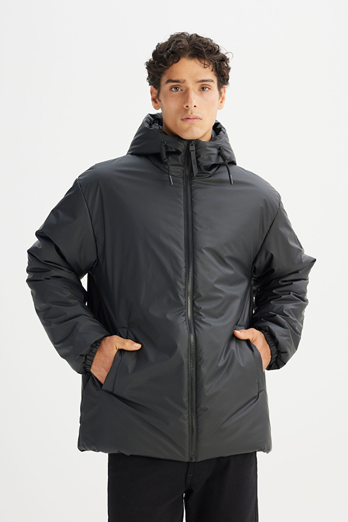 Regular Fit Normal Kesim Kapüşonlu Casual Mont