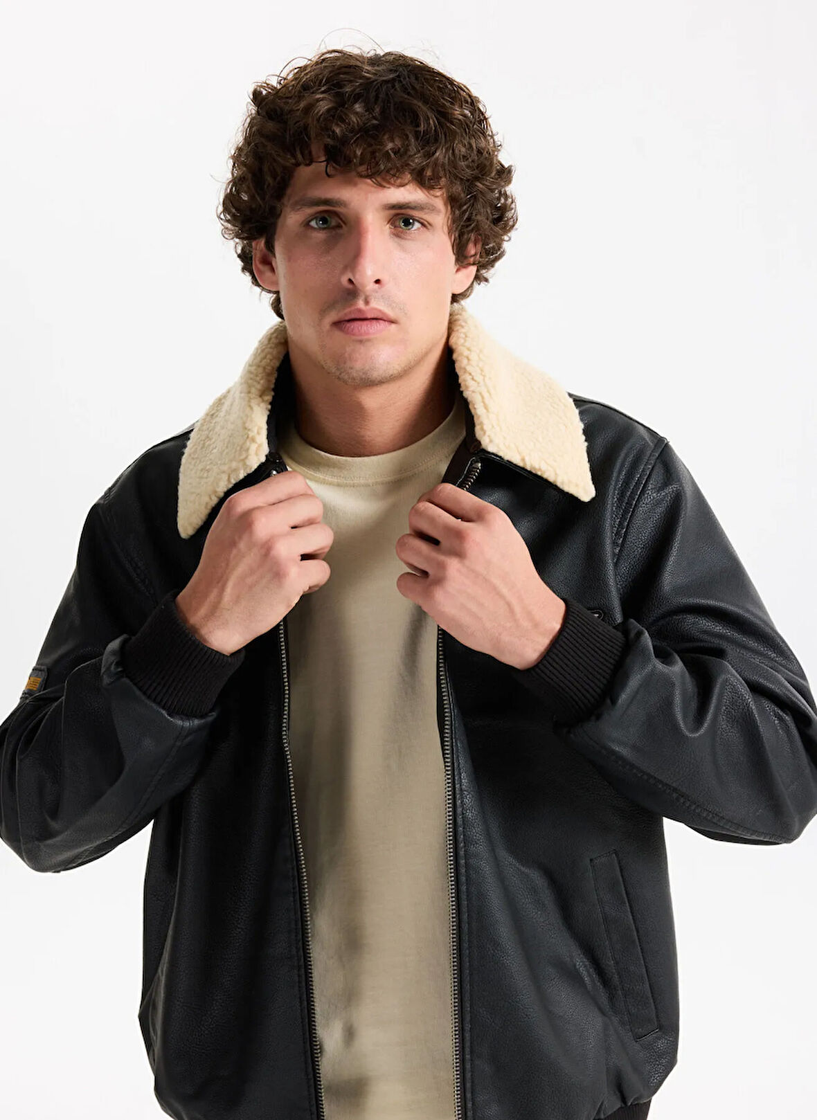 Lee Siyah Erkek Deri Ceket L2520280001 Siyah Deri Ceket