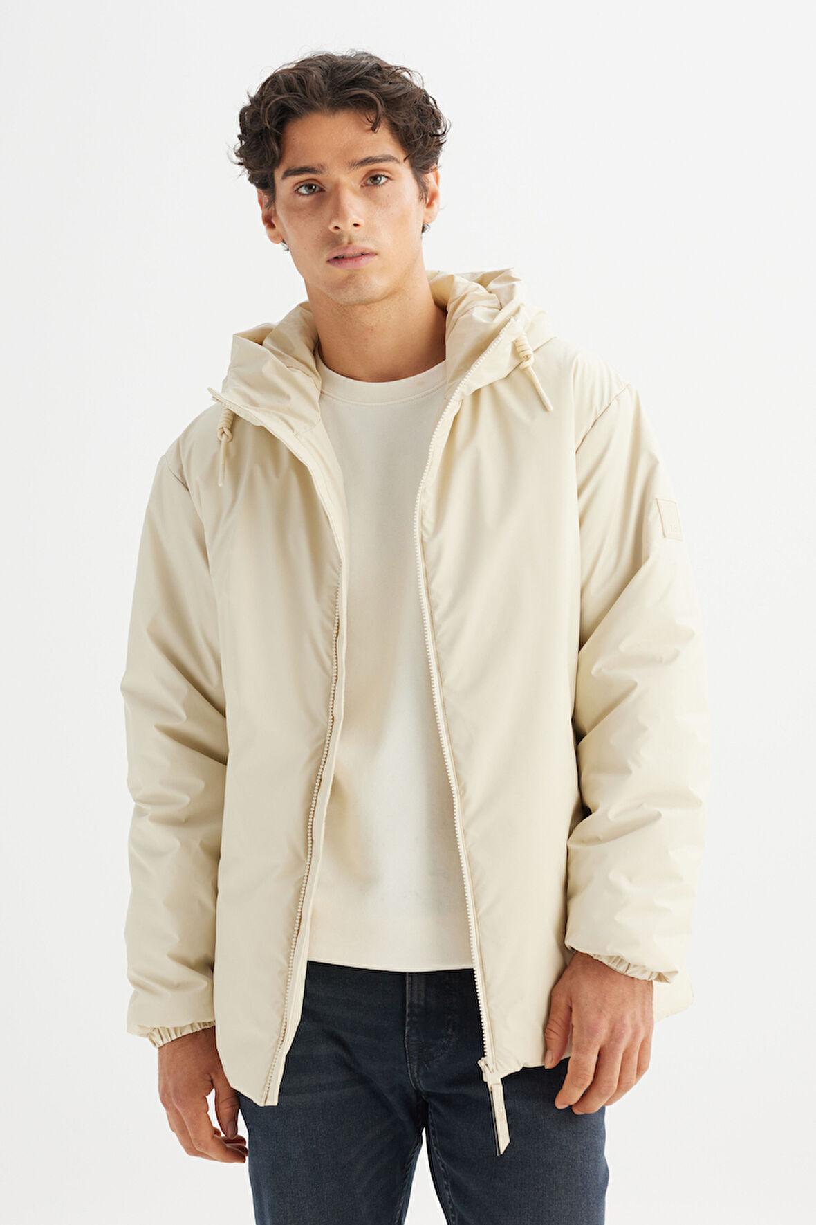 Regular Fit Normal Kesim Kapüşonlu Cepli Casual Mont