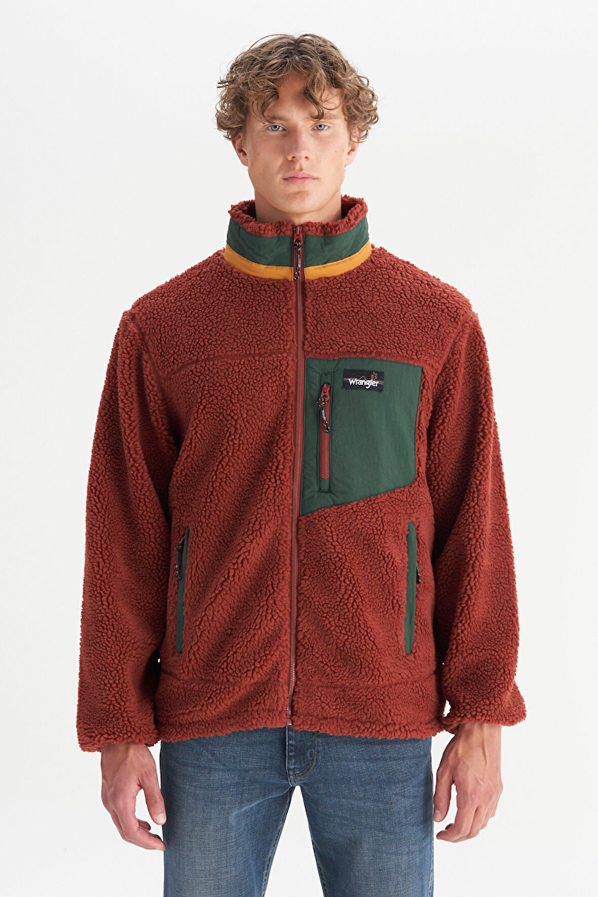 Regular Fit Normal Kesim Dik Yaka Cepli Tam Fermuarlı Sweatshirt Polar