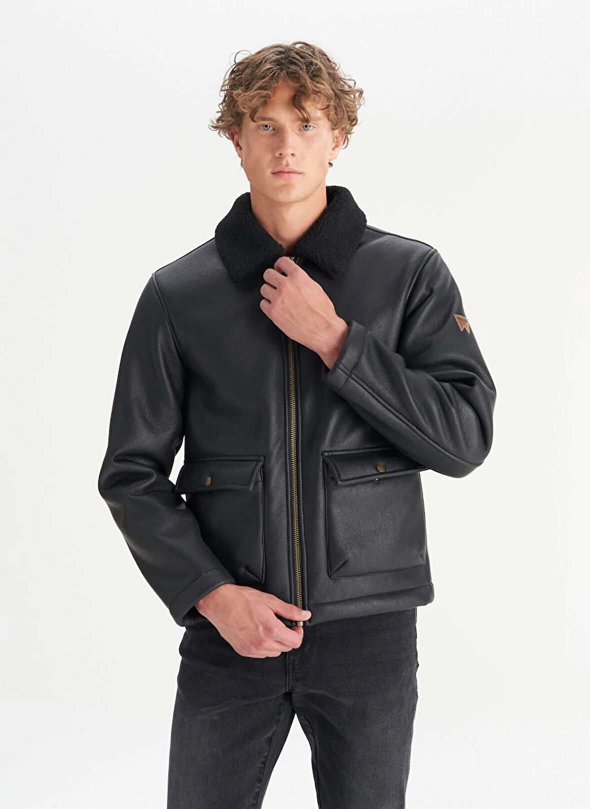 Wrangler Siyah Erkek Deri Ceket W45L0301936 Siyah Deri Ceket