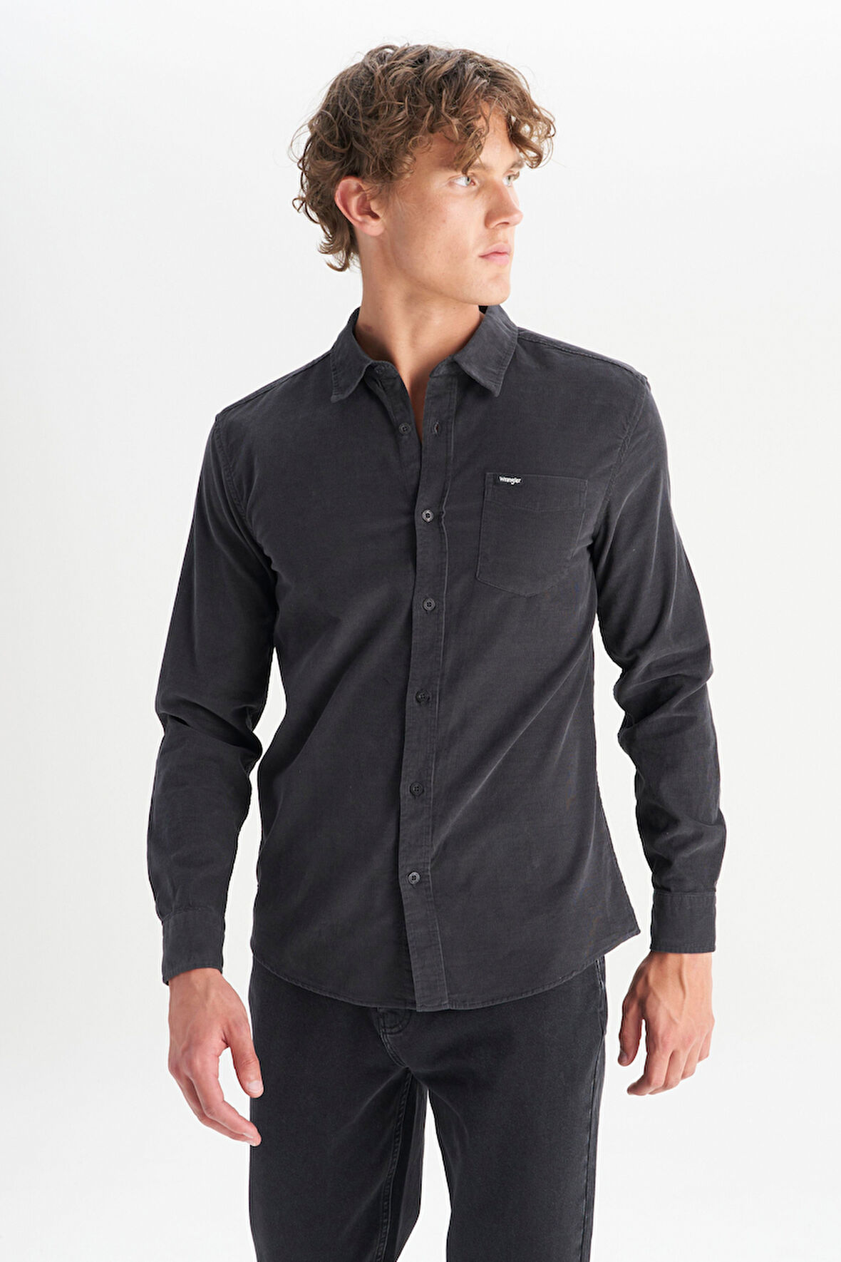 %100 Pamuk Regular Fit Normal Kesim Klasik Yaka Cepli Kadife Gömlek