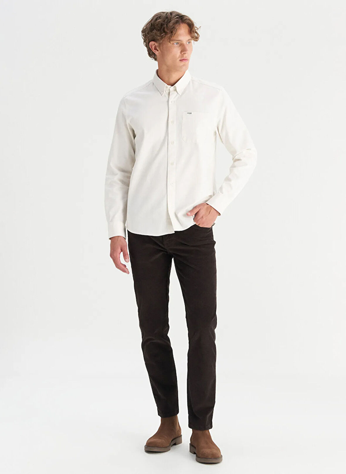 Wrangler Normal Bel Slim Fit Koyu Kahve Erkek Chino Pantolon MW12SECH31 Kahverengi Chino Pant