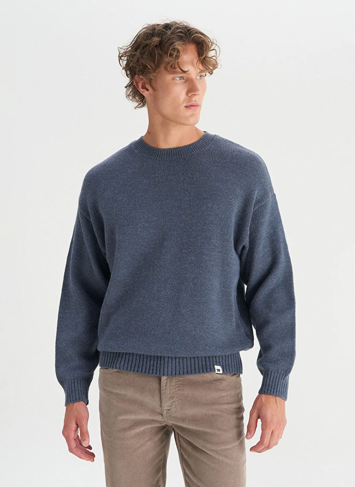 Wrangler Bisiklet Yaka Relaxed Lacivert Erkek Kazak W2520156410 Lacivert Kazak