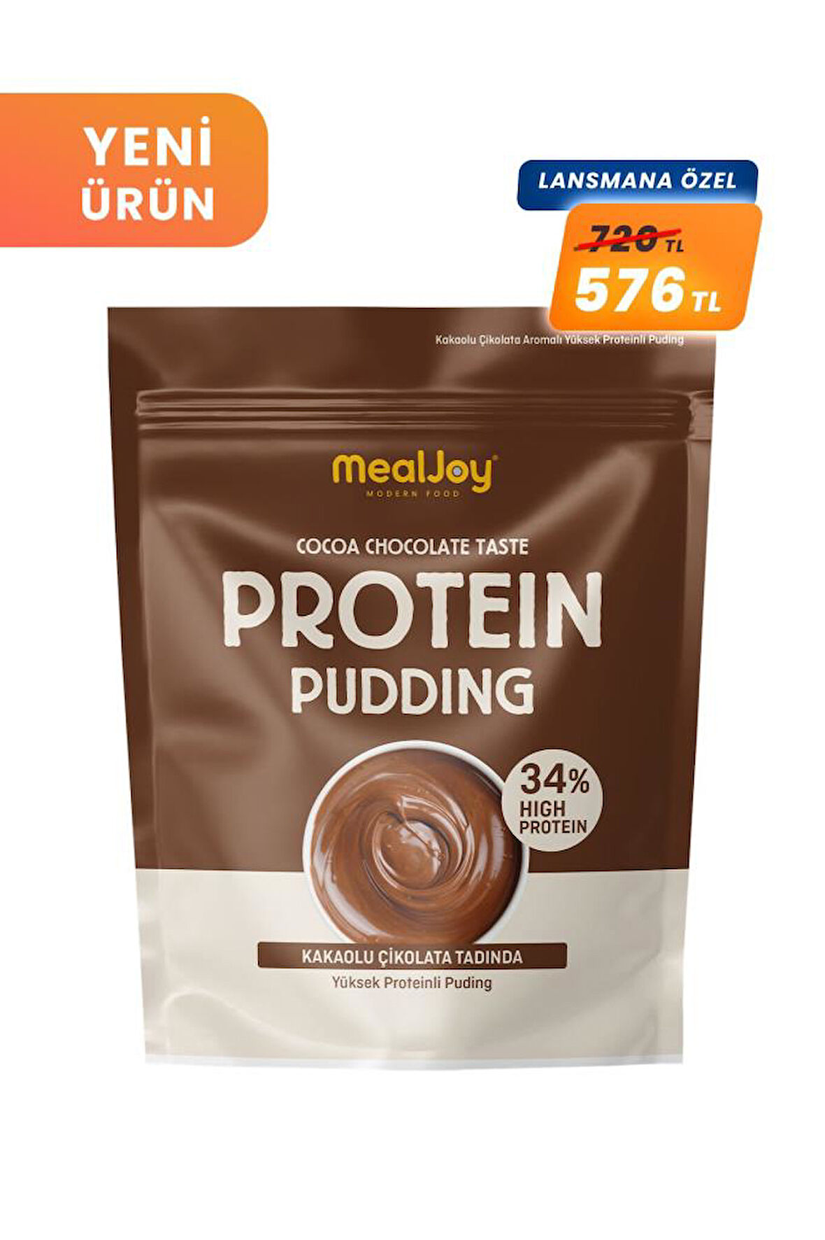 Mealjoy Protein PUDİNG 500 gr Yüksek Proteinli Kakaolu ve Çikolata Tadında
