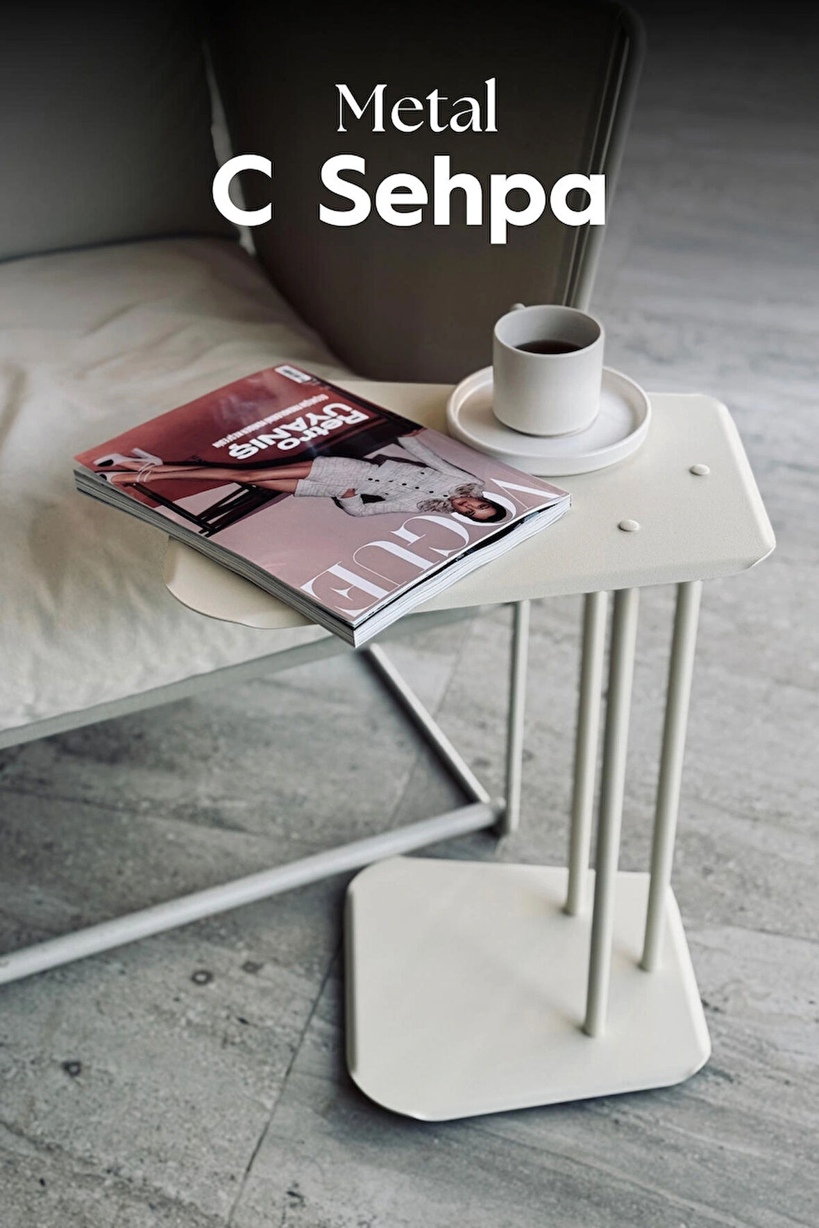C Sehpa Koltuk Sehpası Yan Sehpa Zigon Sehpa Servis ve Kahve Seehpası