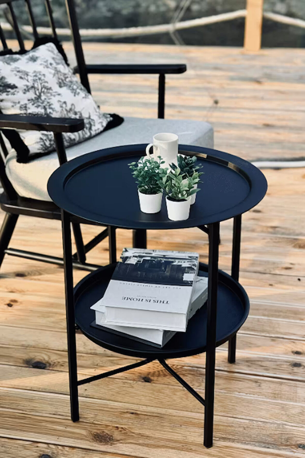 Katlanır Çift Tepsili Sehpa