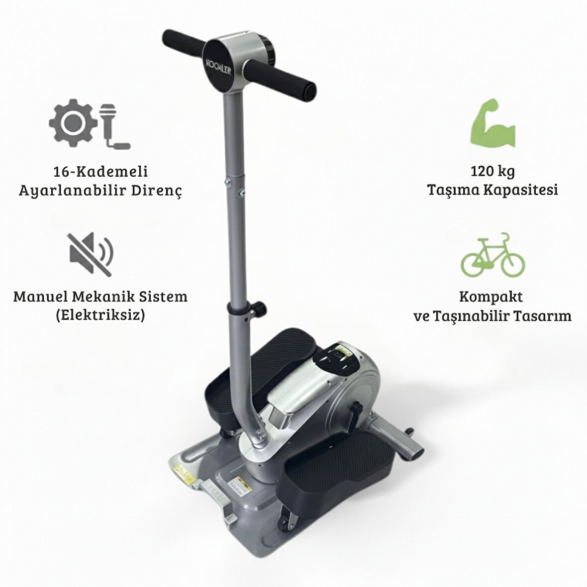 2’si 1 Arada Eliptik Step & Mini Egzersiz Bisikleti – Ayakta ve Oturarak Kullanım