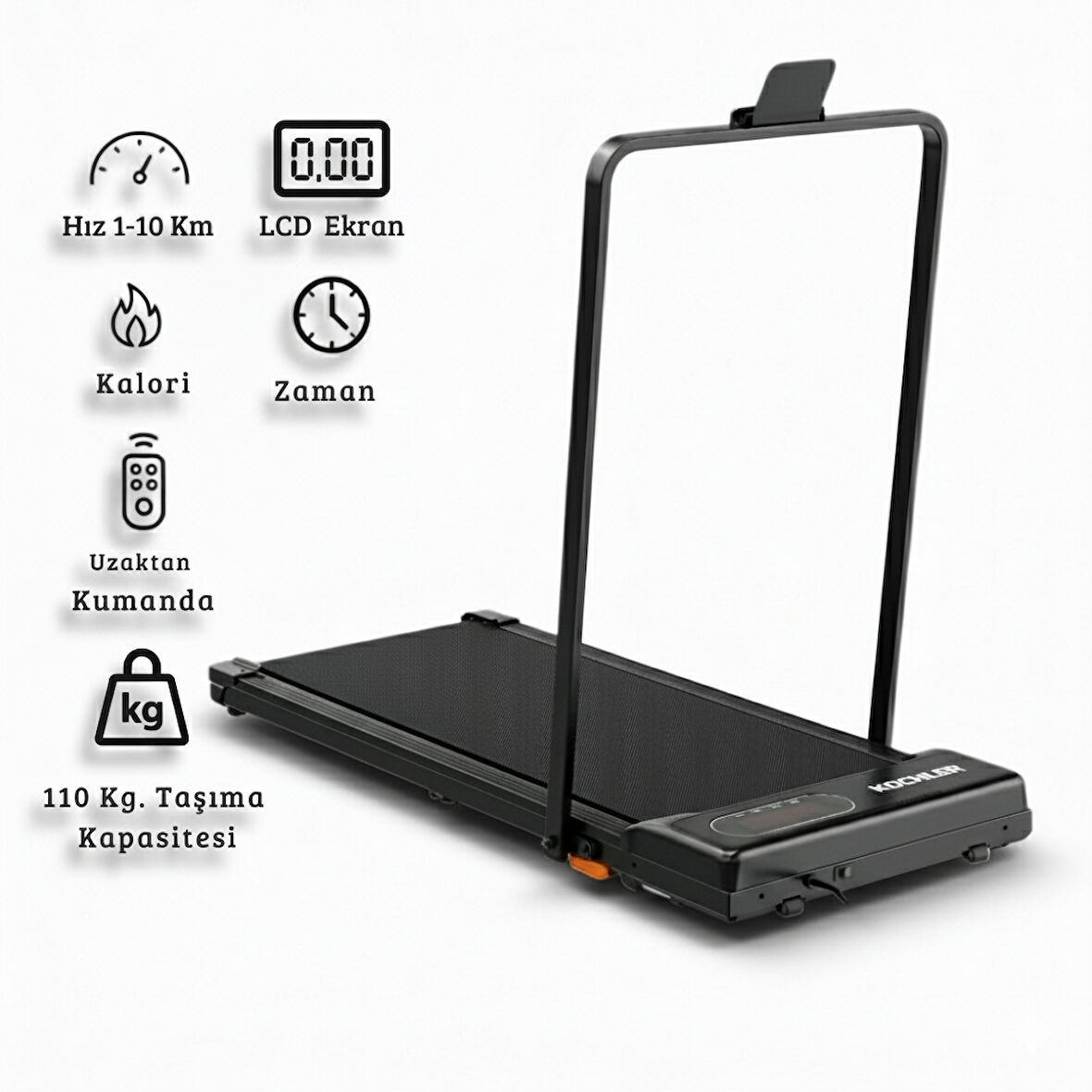 Uzaktan Kumandalı Katlanabilir Portatif Yürüyüş  ve Koşu Bandı – 1.5 HP 